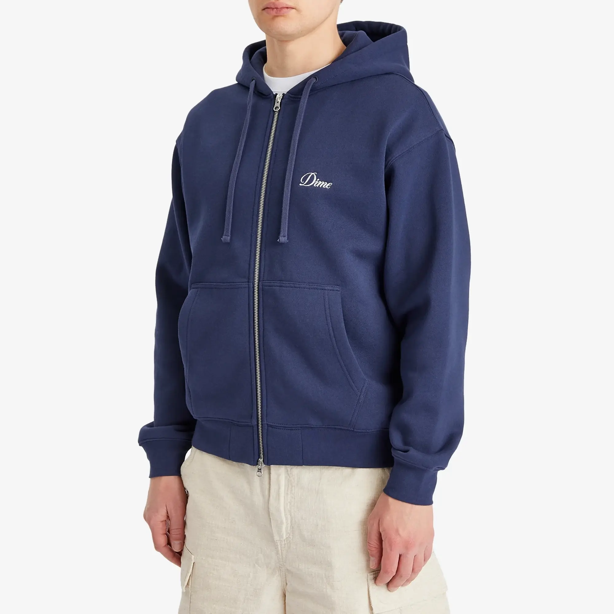 Dime Men's Cursive Zip Hoodie Navy