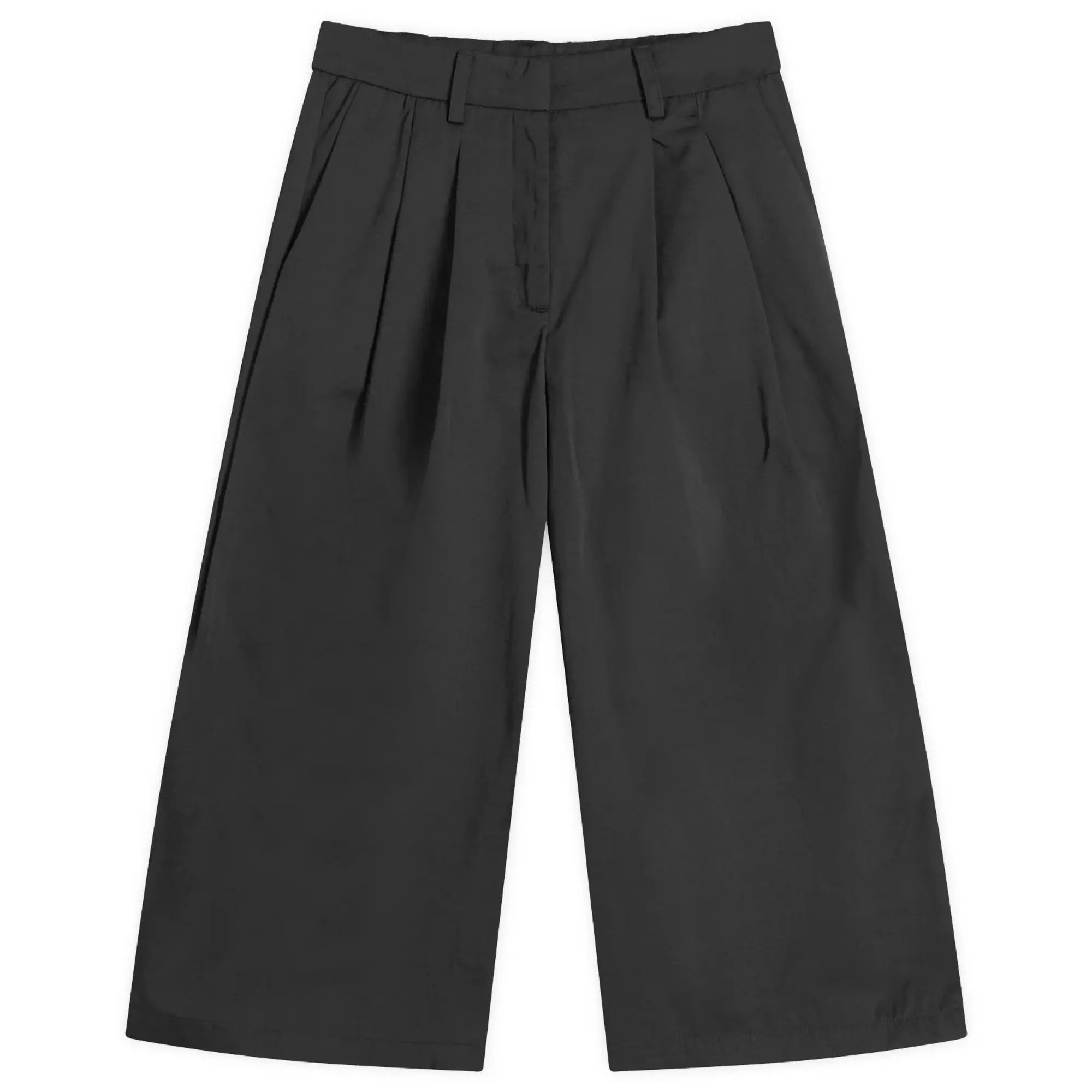 STEL Women's Pleated Wide Leg Culottes Black