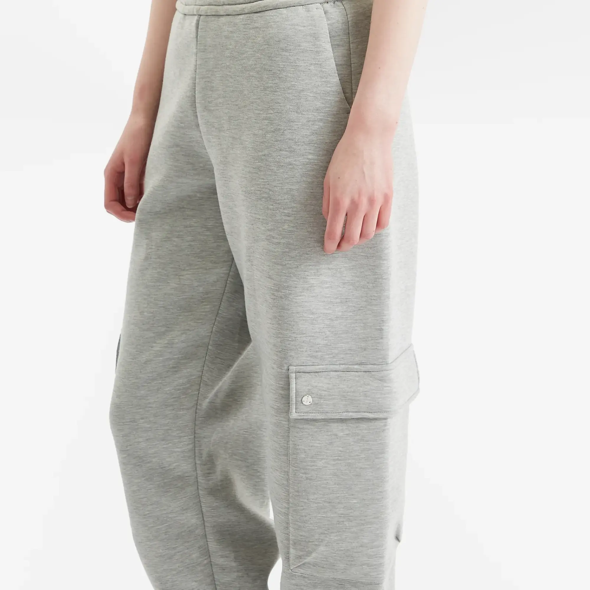 STEL Women's Cuffed Cargo Sweatpants Grey Melange