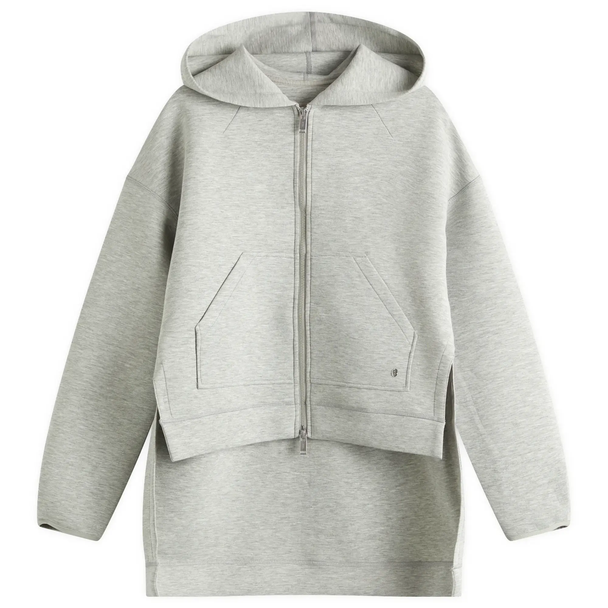 STEL Women's Split Hem Hoodie Grey Melange