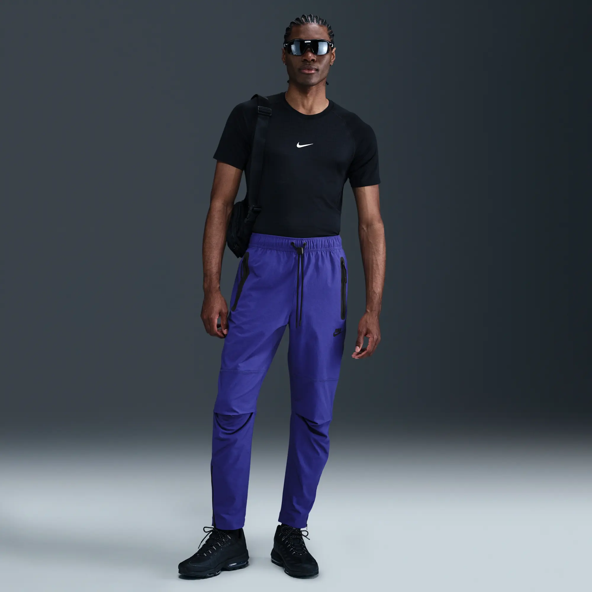 Nike Tech Men's Woven Trousers - Purple - Nylon/Elastane