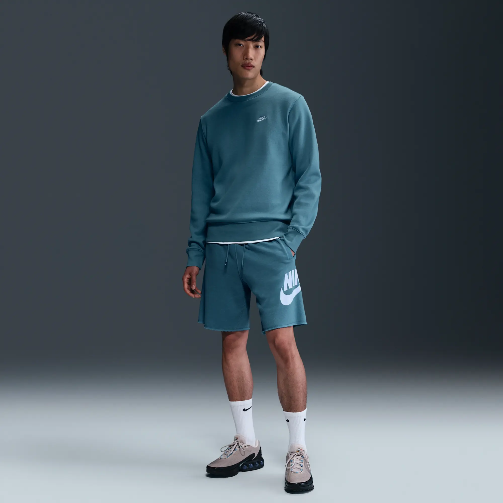 Nike Club Men's French Terry Alumni Shorts - Blue - Cotton/Rayon/Polyester