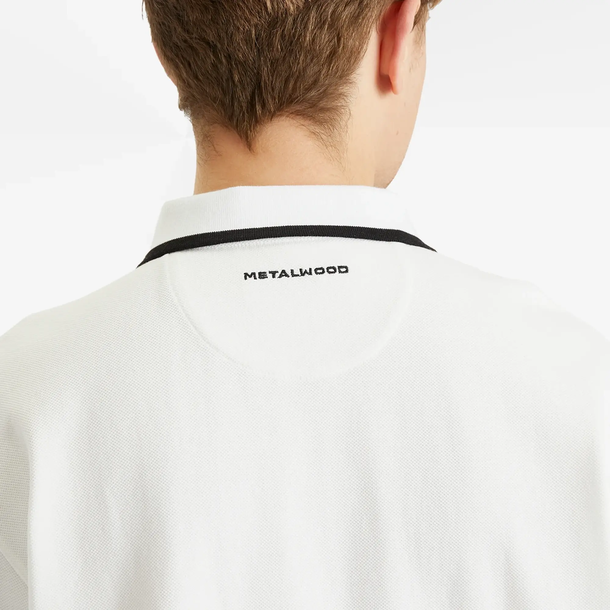 Metalwood Studio Men's World Class Zip Polo White