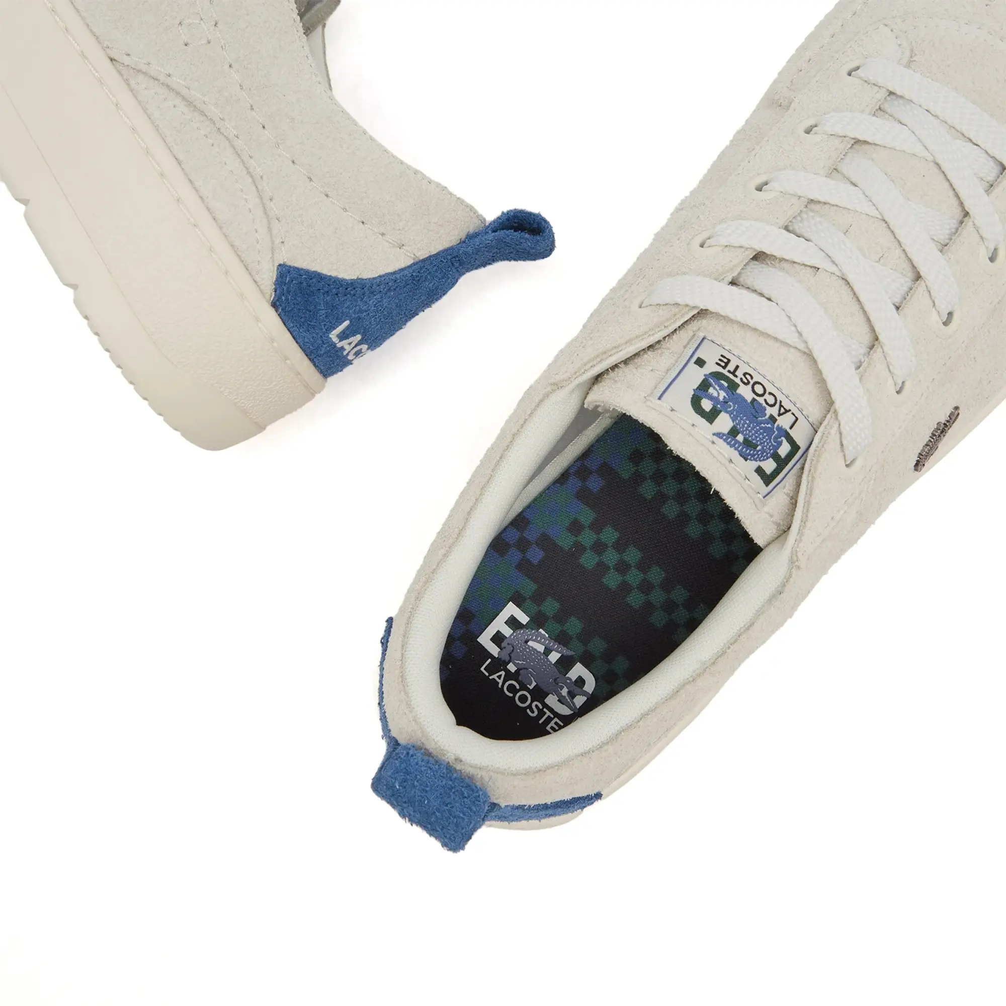 END. x Lacoste Umpire Sneaker Off-White/Blue