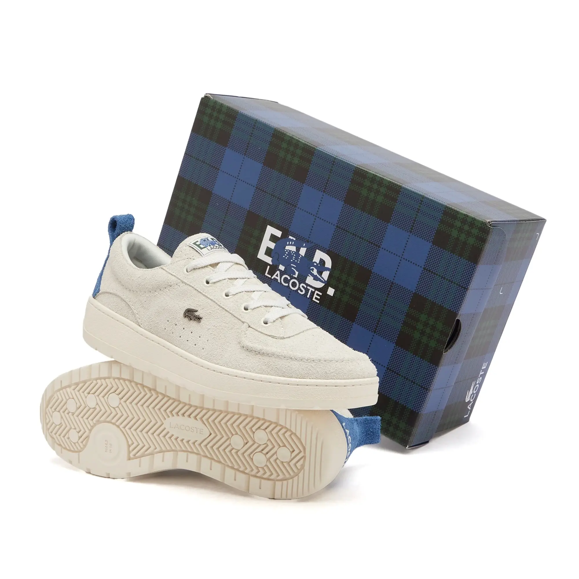 END. x Lacoste Umpire Sneaker Off-White/Blue