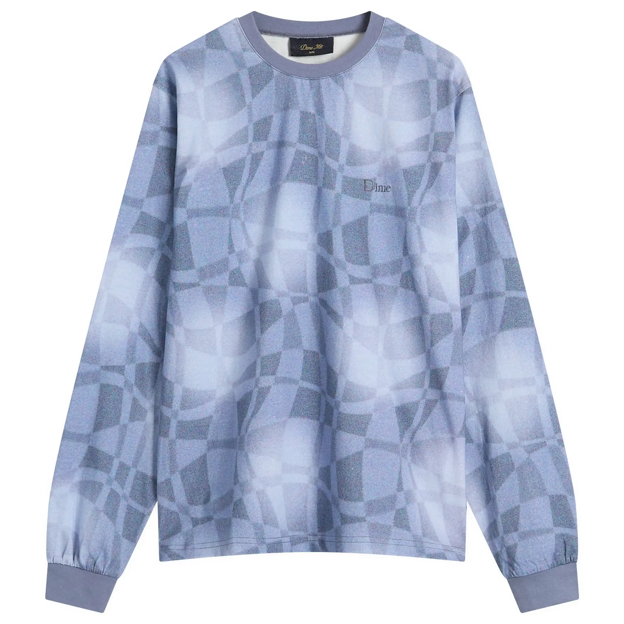 Dime Men's Abstract Long Sleeve T-Shirt Static Blue