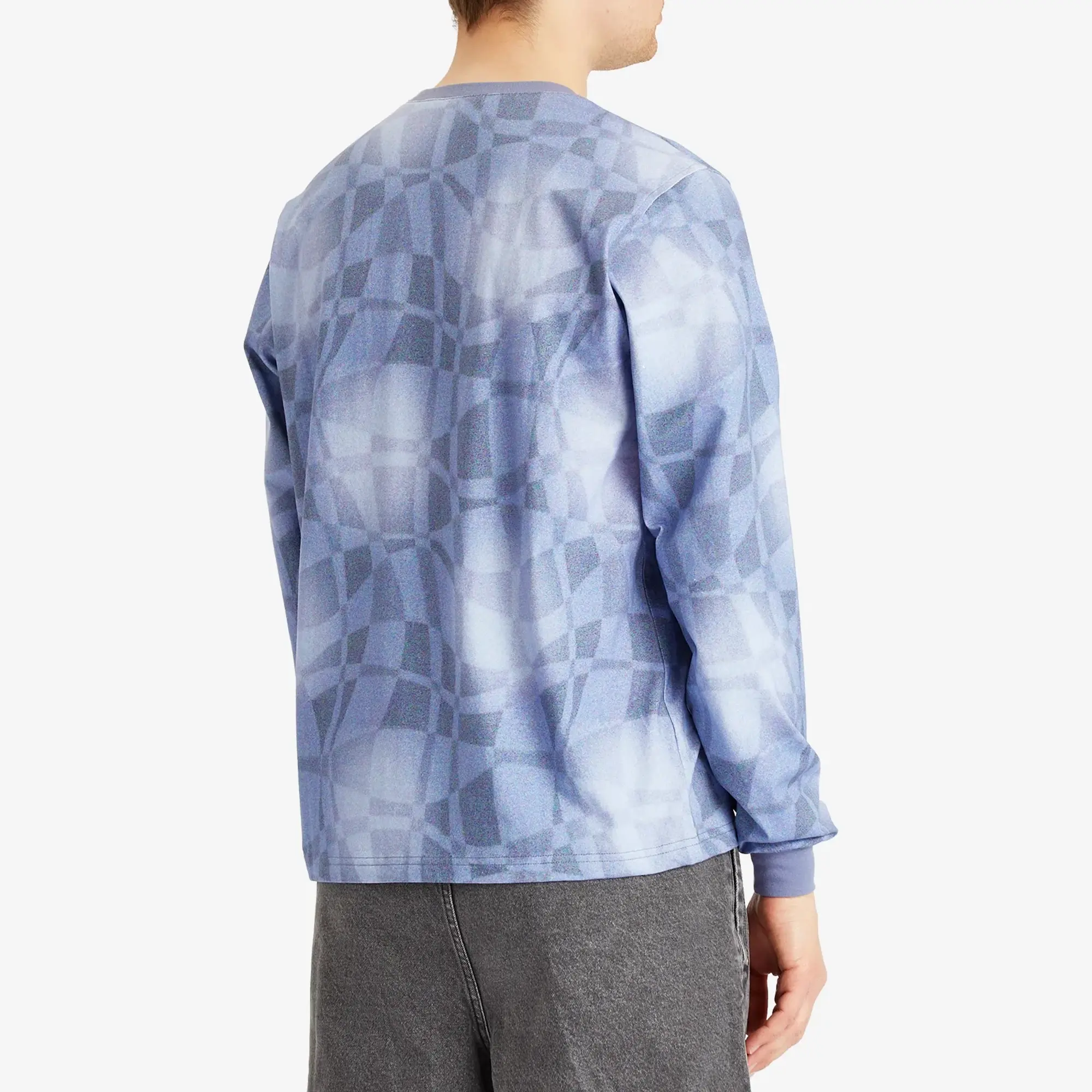 Dime Men's Abstract Long Sleeve T-Shirt Static Blue