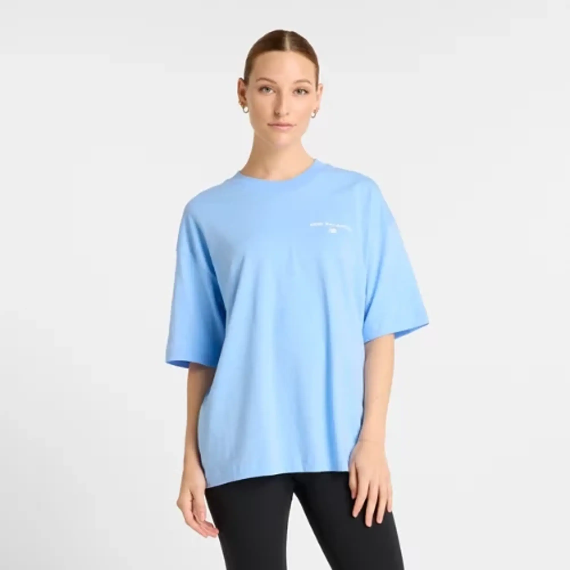 New Balance Women's Reimagined Oversized T-Shirt in Blue Cotton