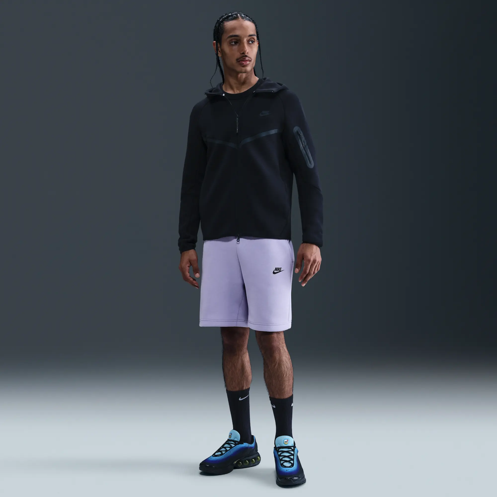 Nike Sportswear Tech Fleece Men's Shorts - Purple - Cotton/Polyester