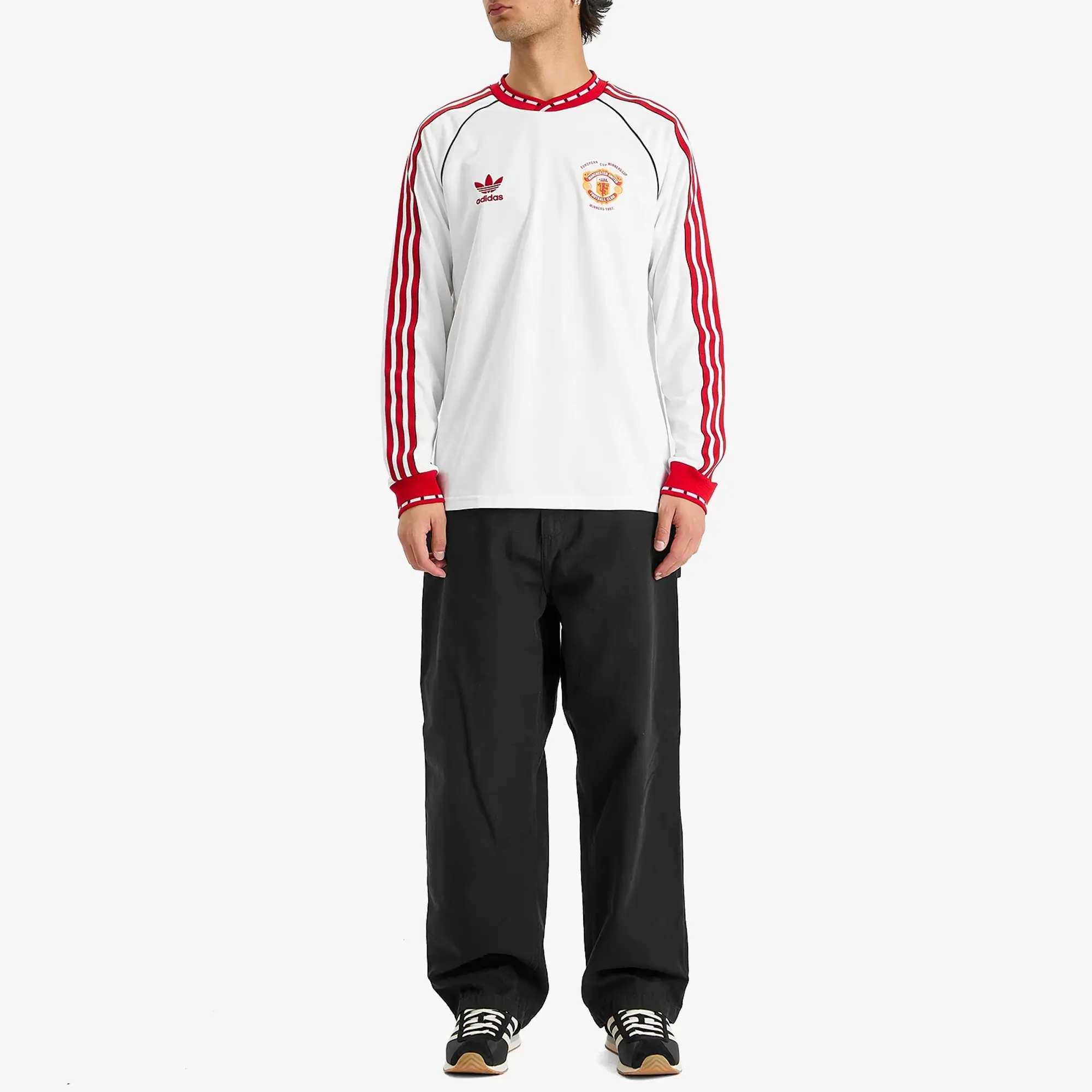 Manchester United x adidas Bring Back 1991 Away 10 Printed Long Sleeve Jersey White