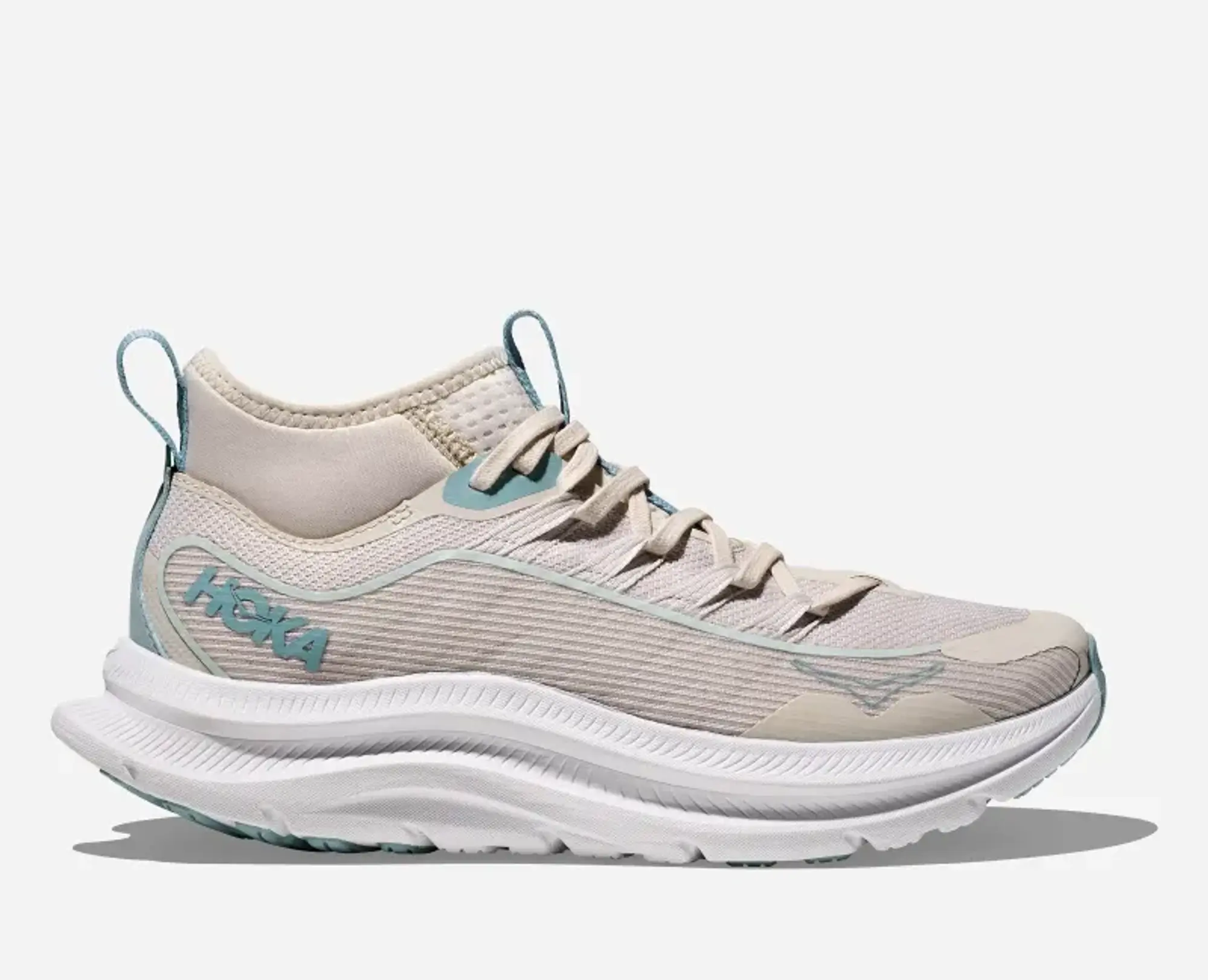 Hoka Women's Kawana Mid Lifestyle Shoes In Stucco/White