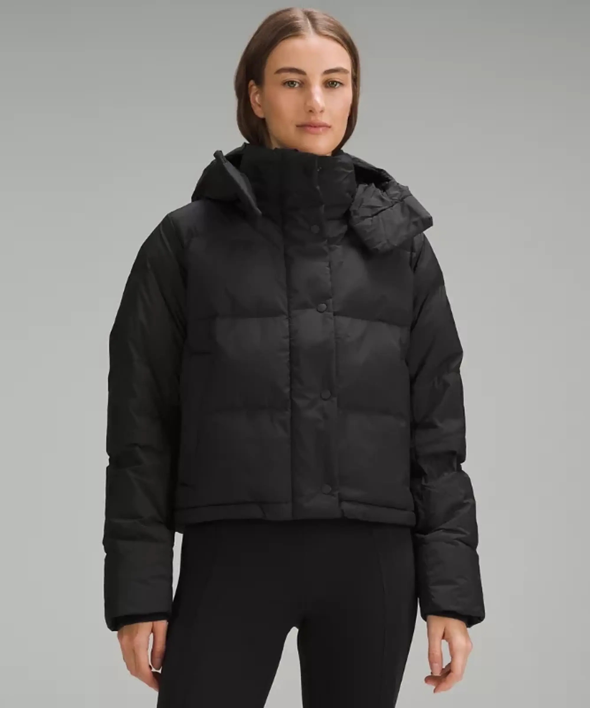lululemon – Women's Wunder Puff 600-Down-Fill Cropped Jacket – Color Black – Size 10