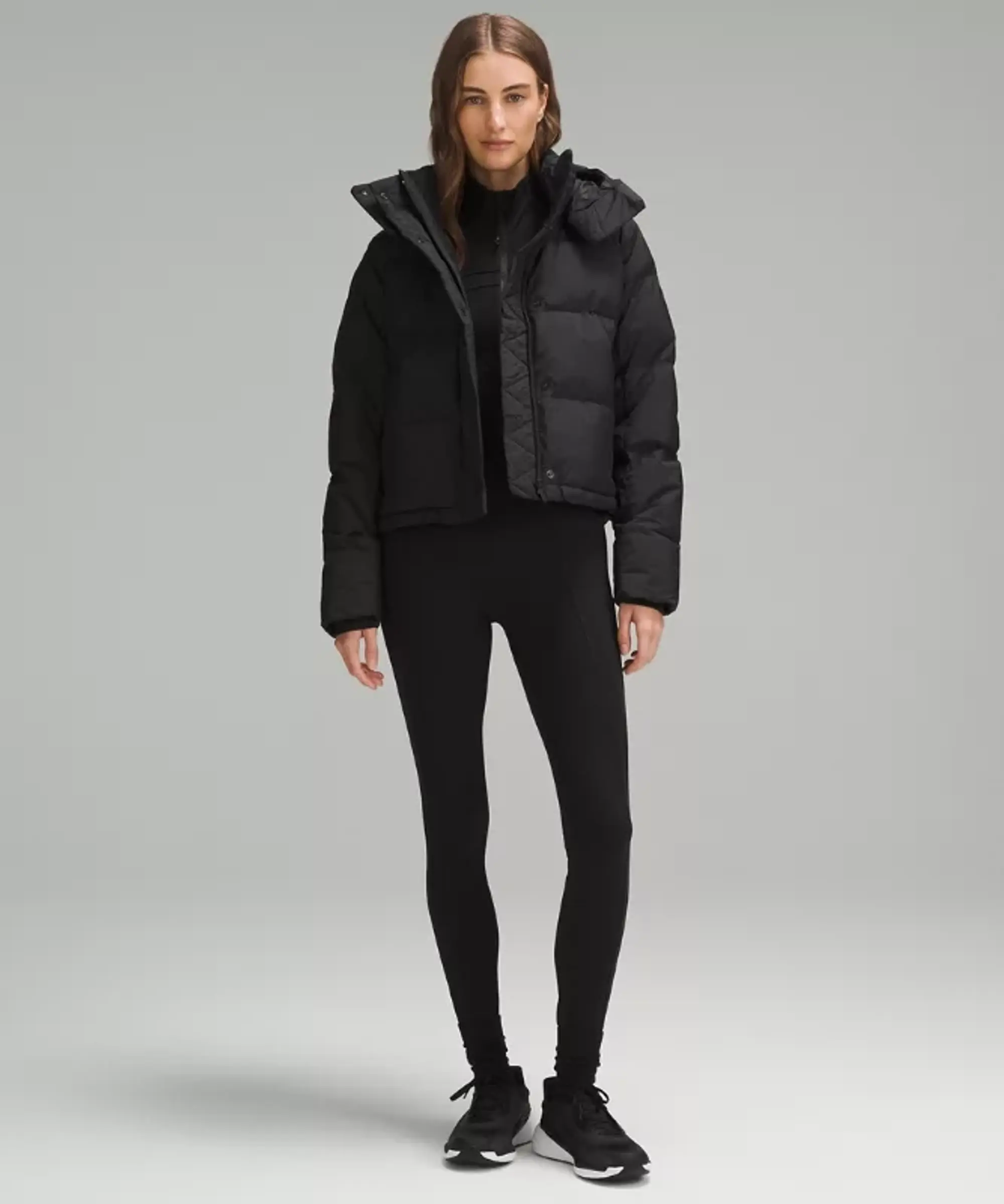 lululemon – Women's Wunder Puff 600-Down-Fill Cropped Jacket – Color Black – Size 10