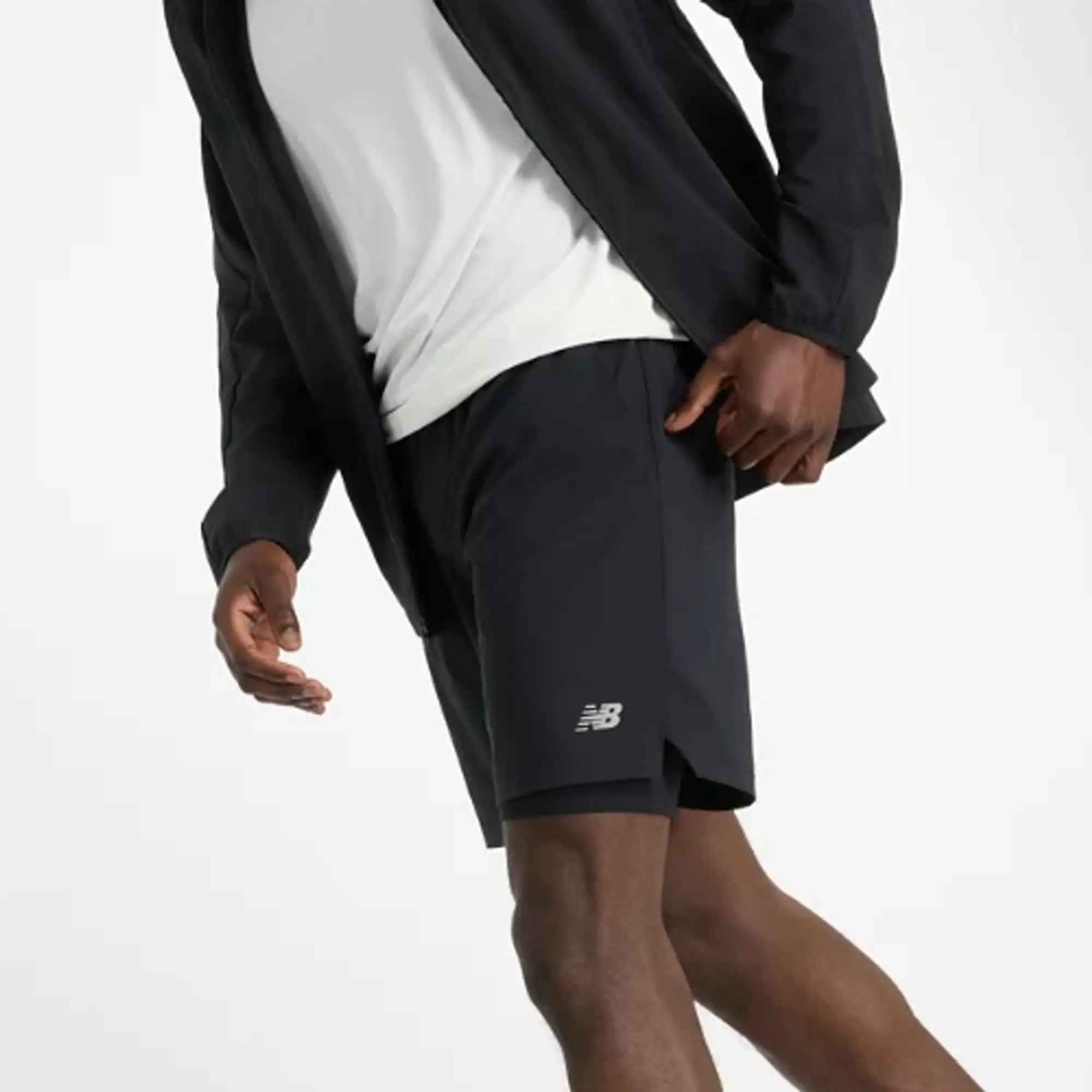 New Balance Men's AC Lined Short 7" in Black Polywoven