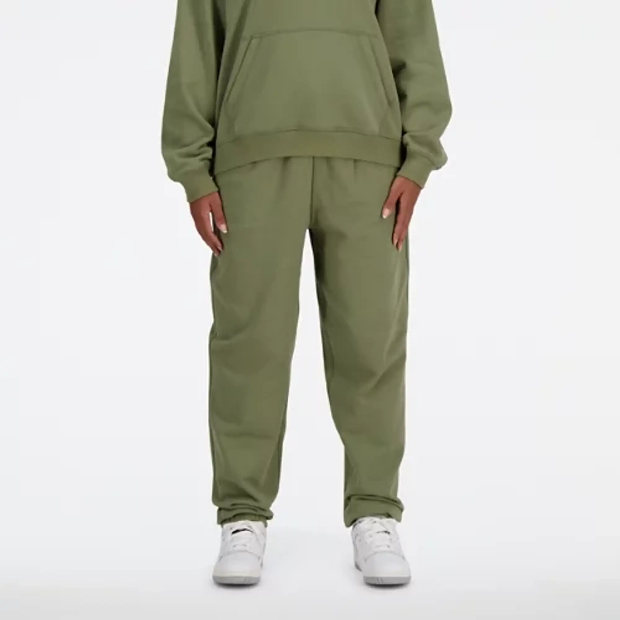New Balance Women's Athletics French Terry Jogger in Green Cotton