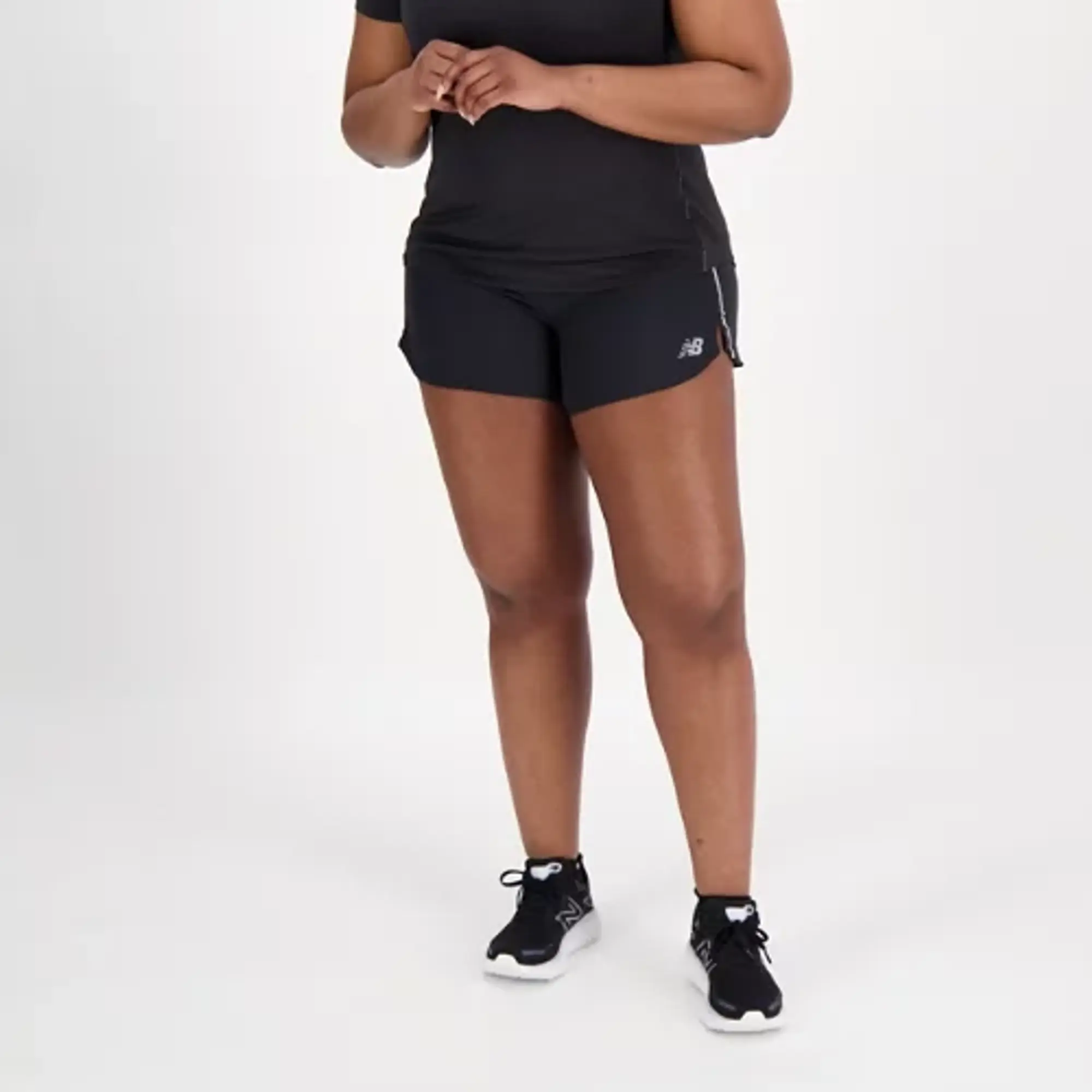 New Balance Women's Impact Run 3 Inch Short in Black Polywoven