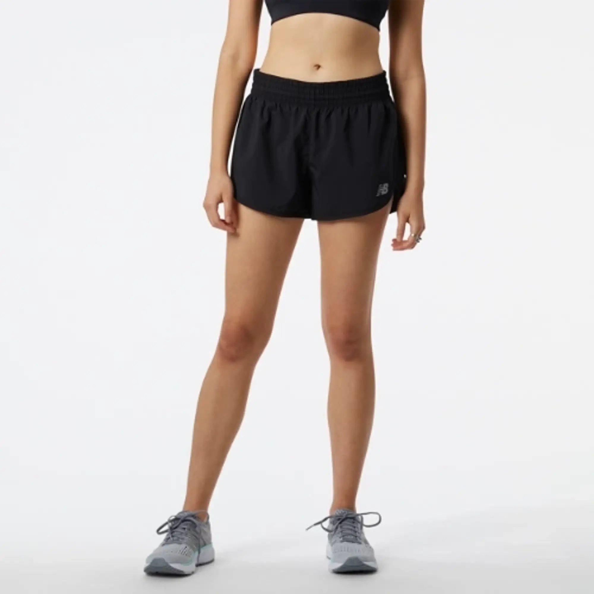 New Balance Women's Accelerate 2.5 inch Short in Black Polywoven