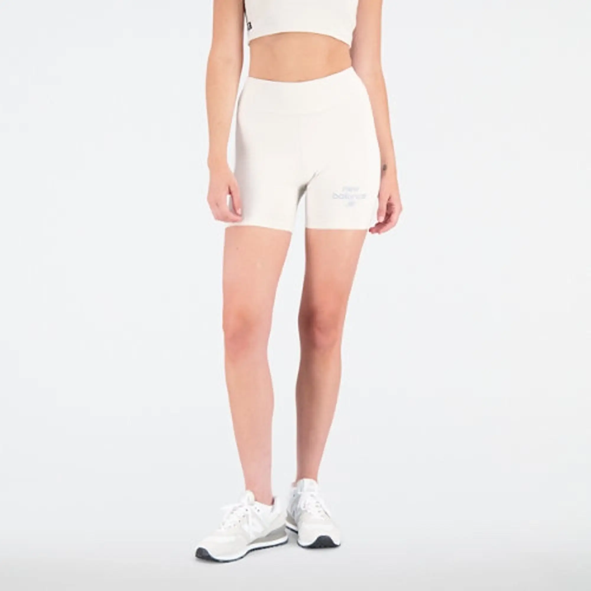 New Balance Women's Essentials Reimagined Archive Cotton Fitted Short in Grey