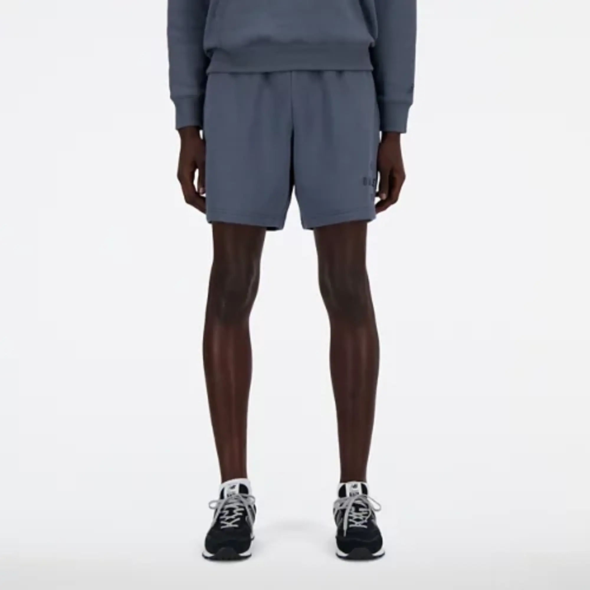 New Balance Men's Iconic Collegiate Fleece Short 7" in Grey Poly Fleece