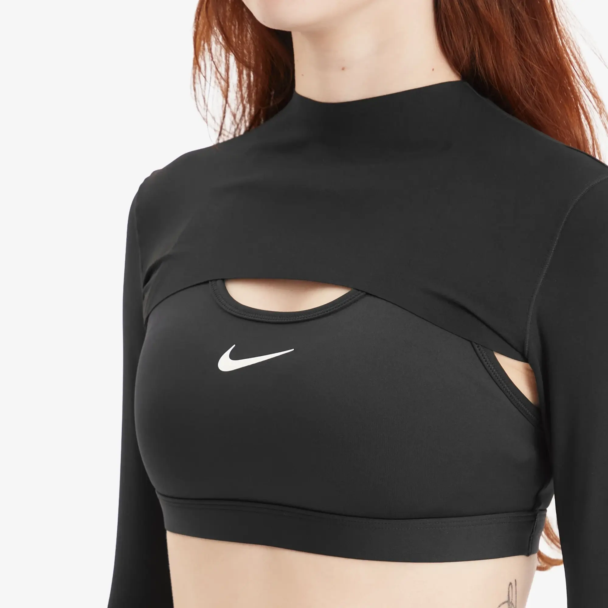 Nike Women's Zenvy Long Sleeve T-Shirt Black/Pcg3C