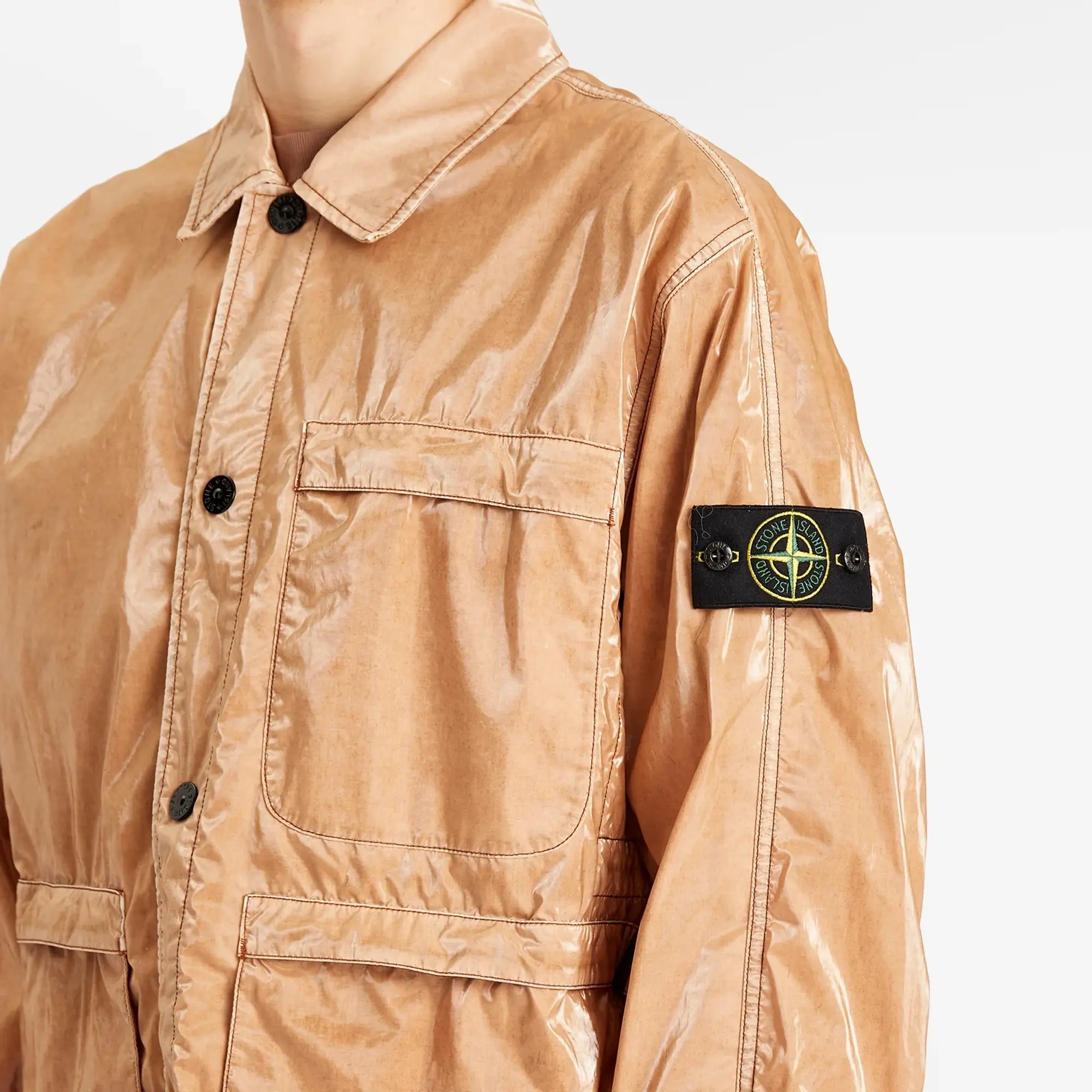 Stone Island Men's Mussola Prismatica Pietra Jacket Sienna