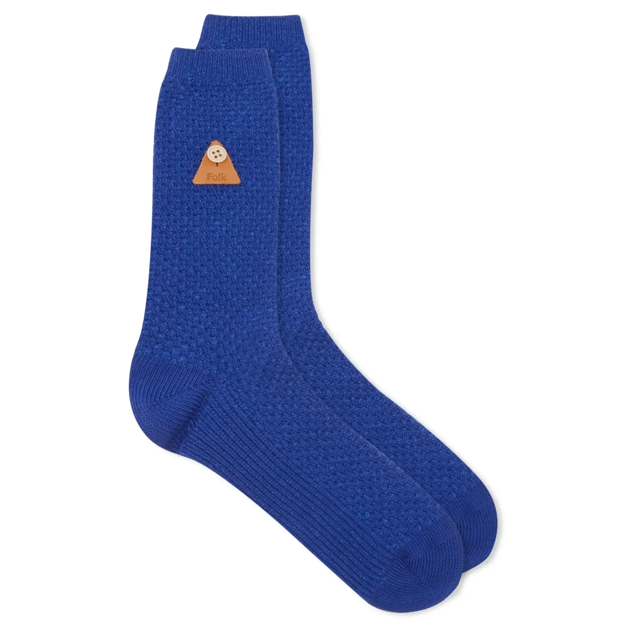 Folk Men's Waffle Sock Deep Blue