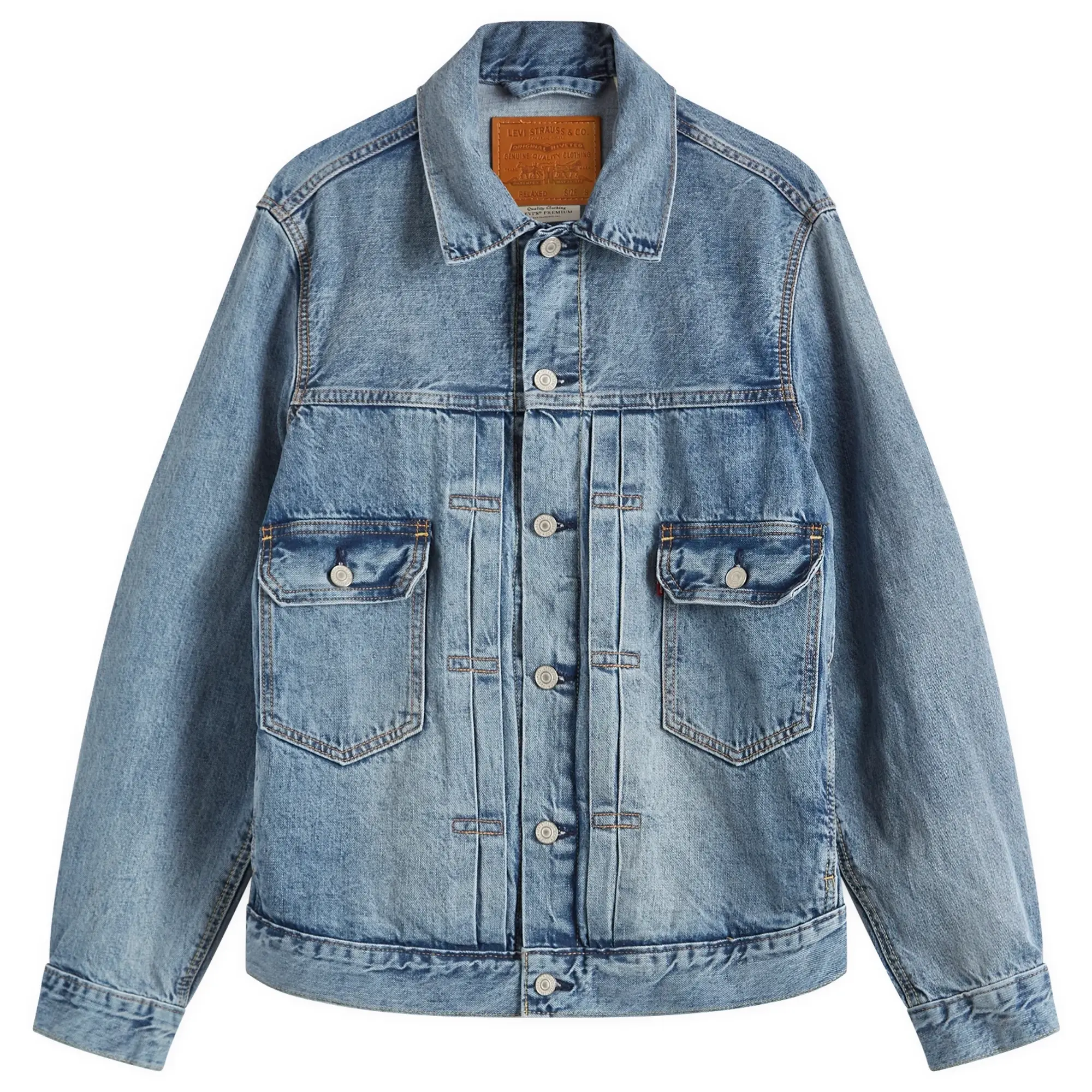 Levi's Men's Red Tab Excusive Selvedge Type 2 Trucker Jacket Blue Sky Selv