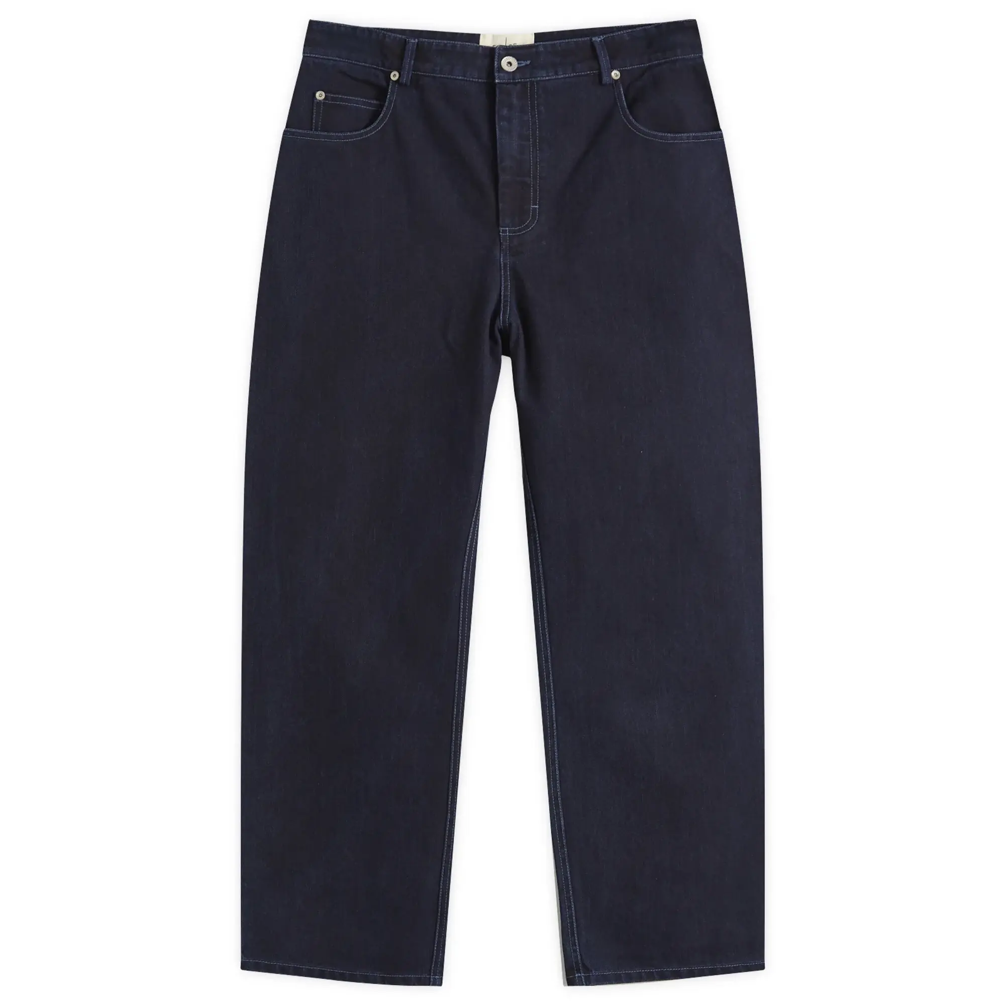 Folk Men's Barrel Leg Jean Deep Inidgo Slub