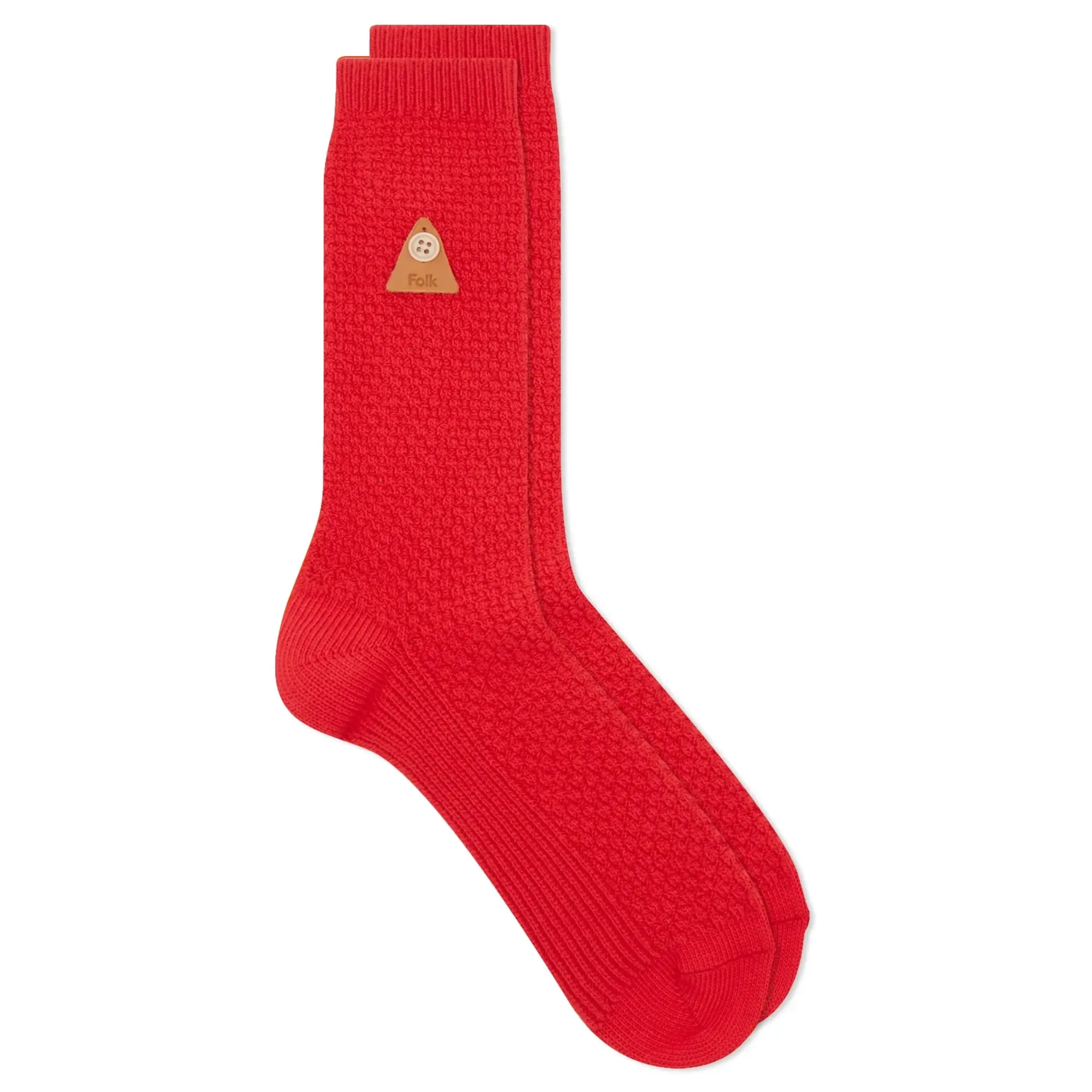 Folk Men's Waffle Sock Raspberry