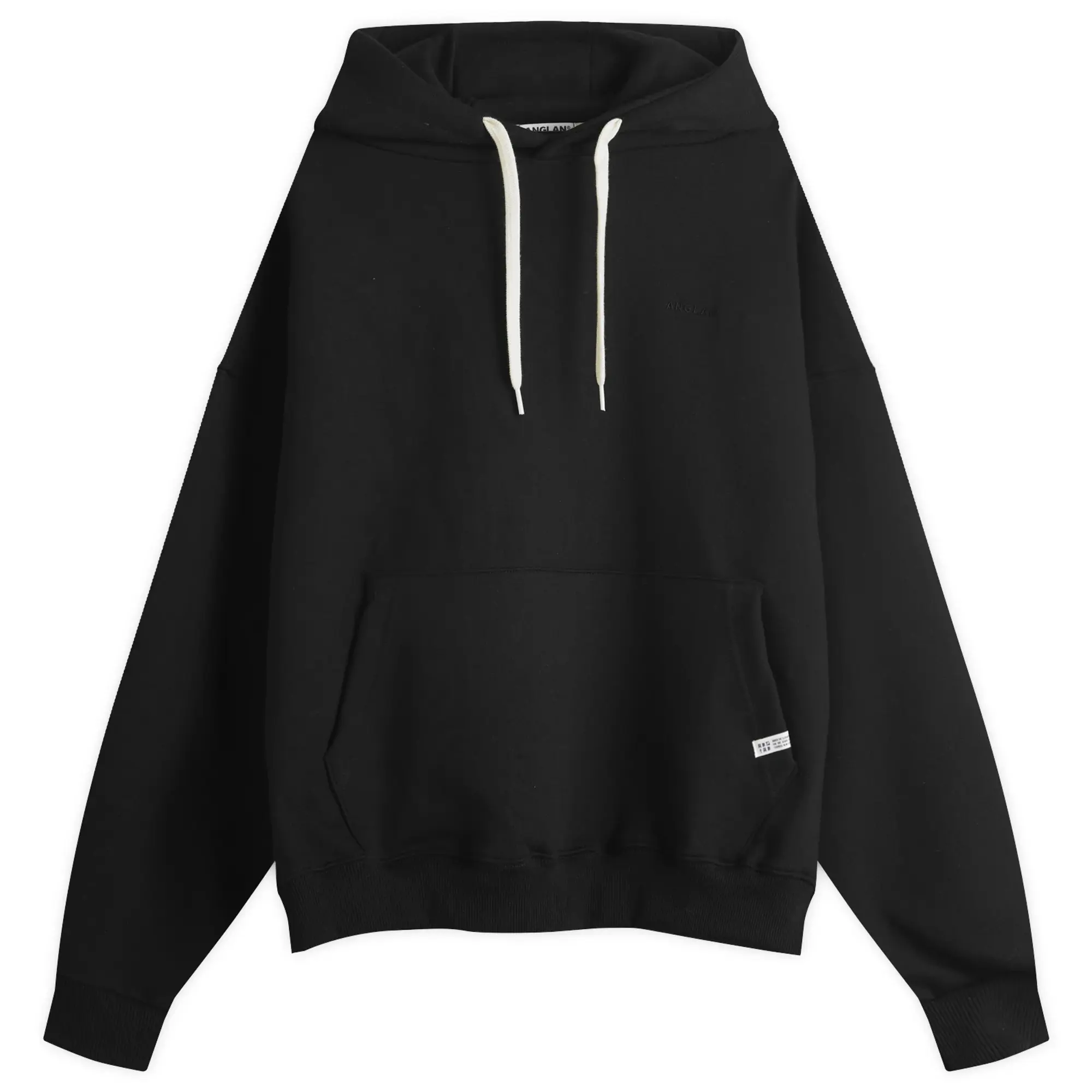Anglan Men's Valley Tuck Sweat Balloon Hoodie Black