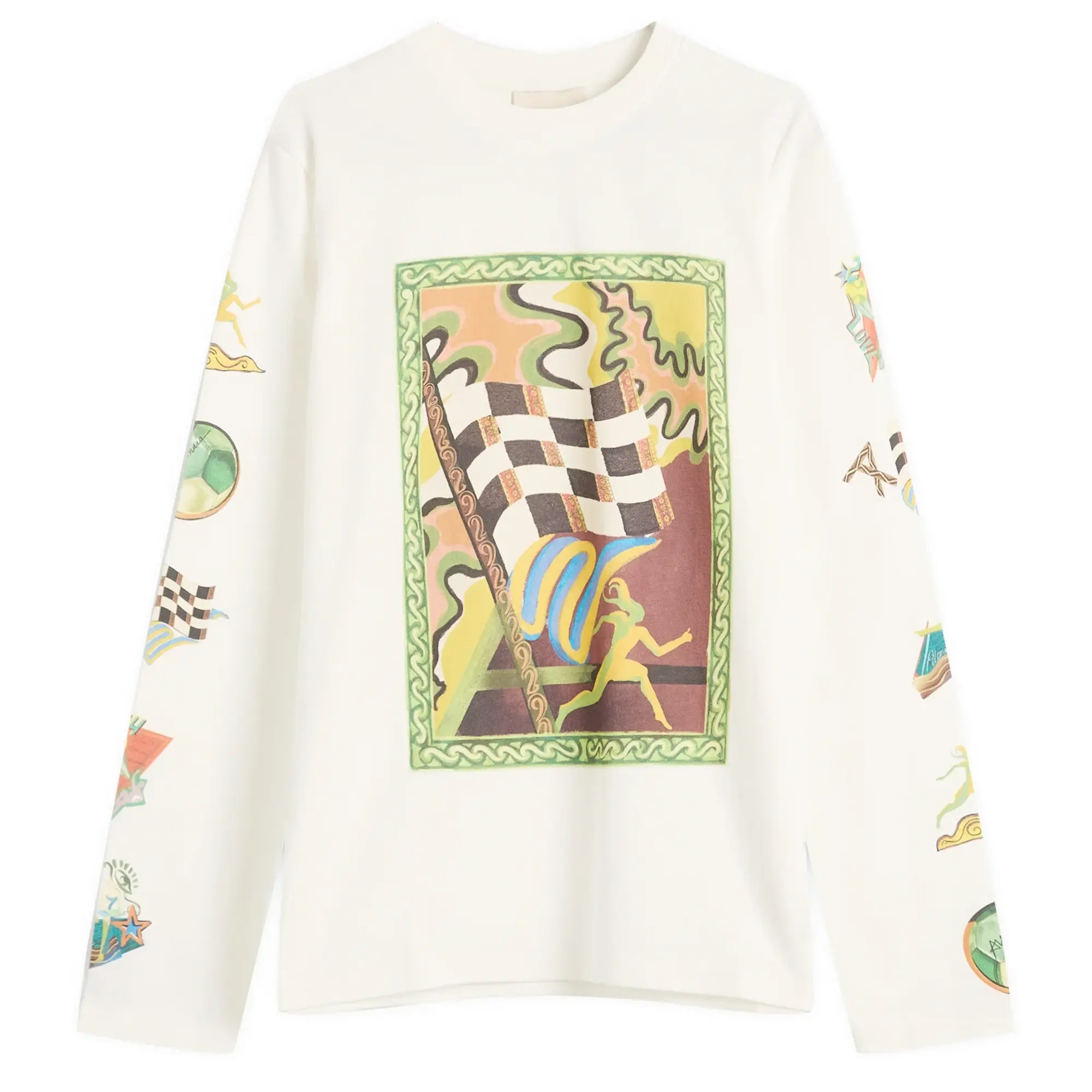 ALÉMAIS Women's Lucky Pace Patch Long Sleeve T-Shirt Cream