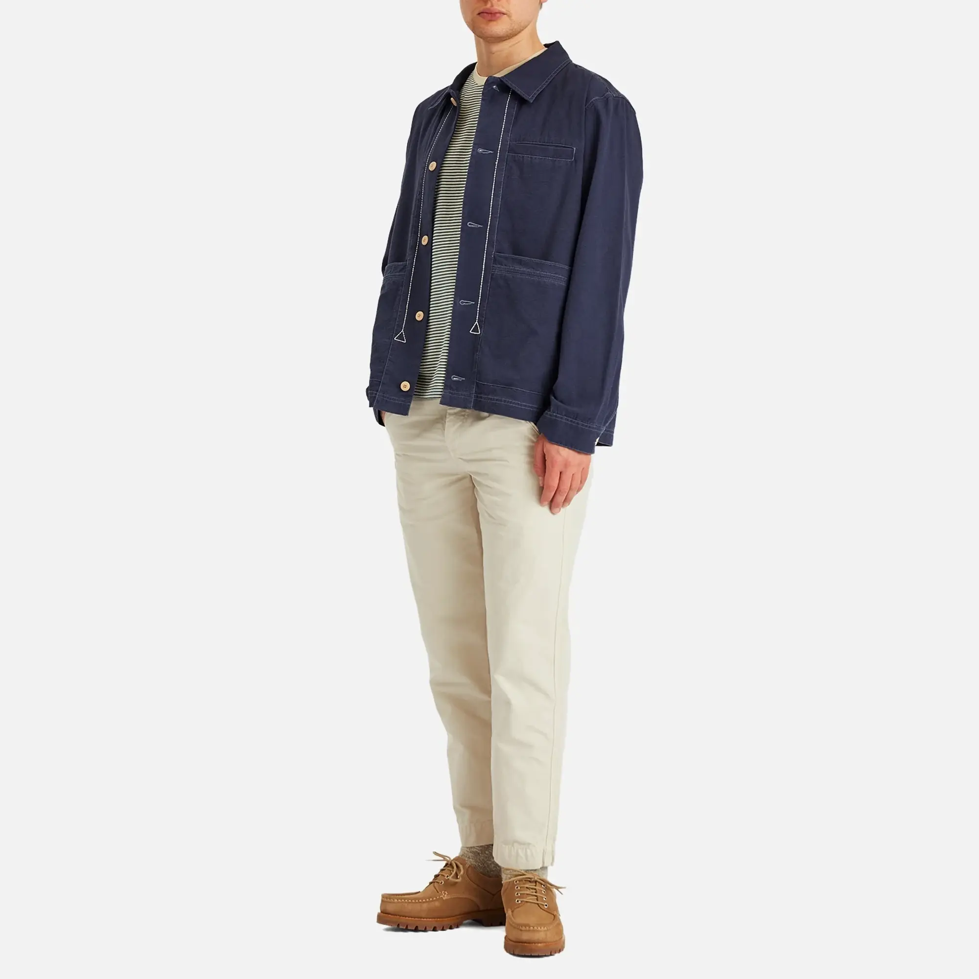 Folk Men's Lunar Jacket Ink Blue Crinkle Canvas