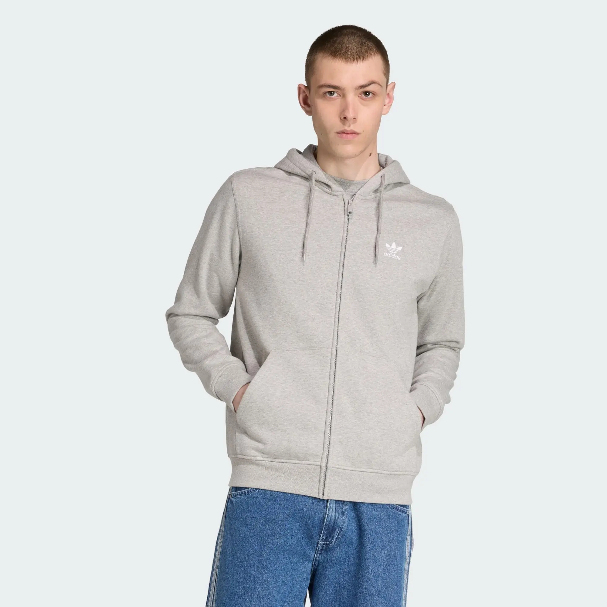 adidas Originals Men Trefoil Essentials Full Zip Hoodie