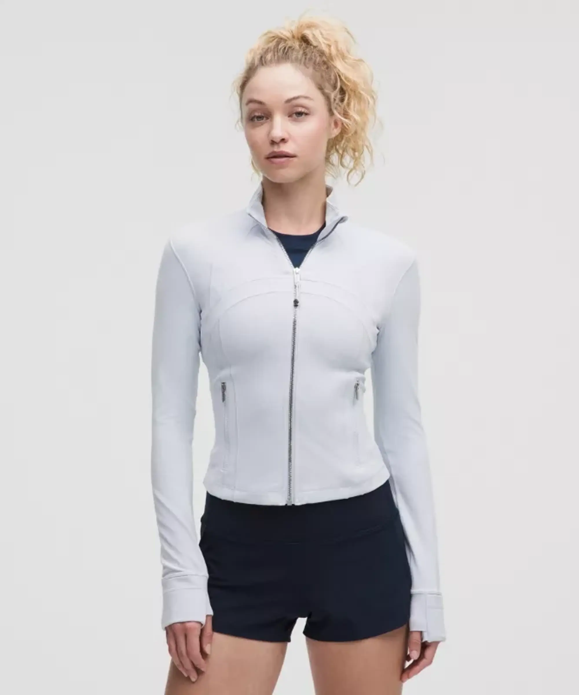 lululemon – Women's Define Cropped Jacket Nulu – Color Blue/Silver/Pastel – Size 0
