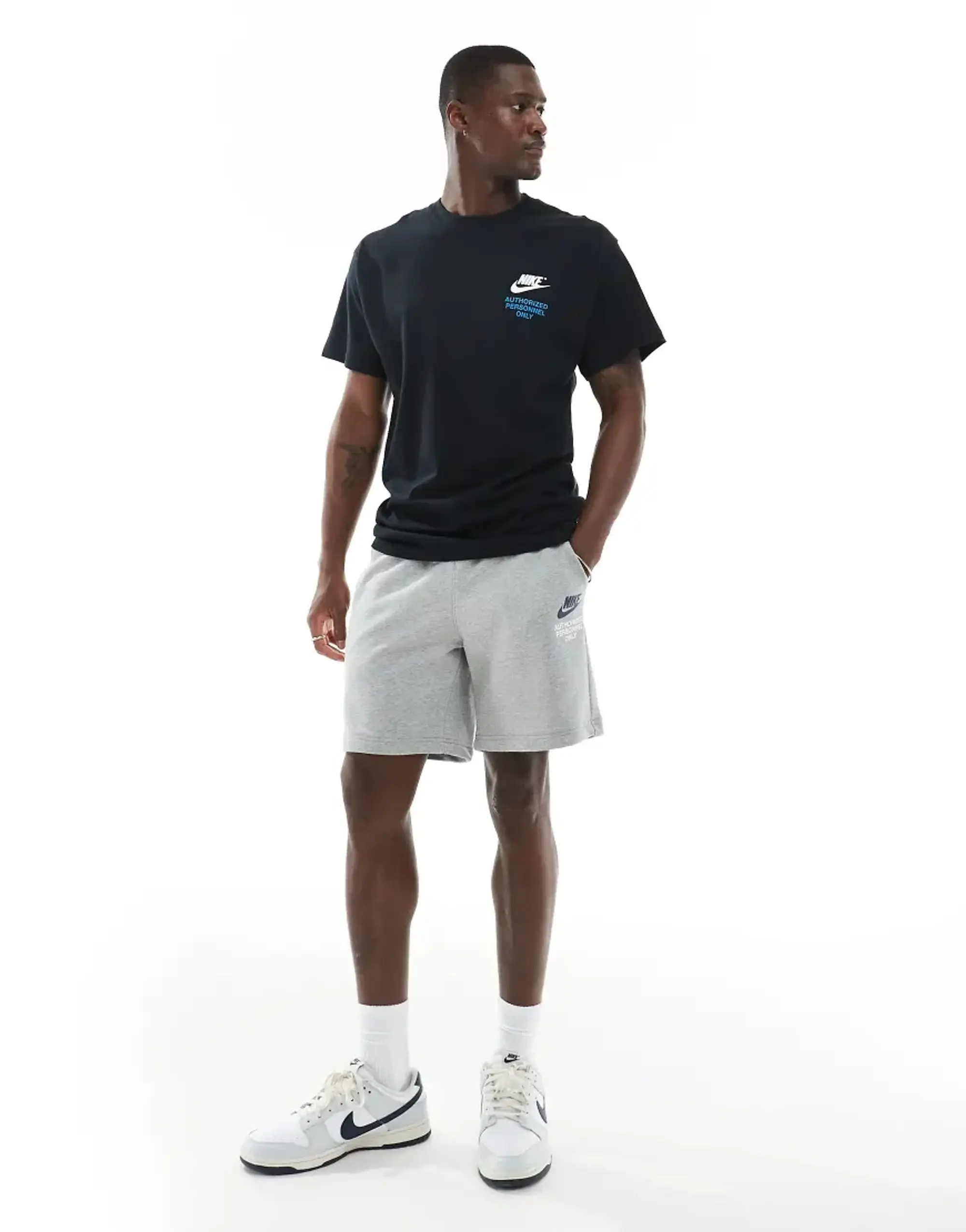 Nike Small Graphic Logo Shorts In Grey