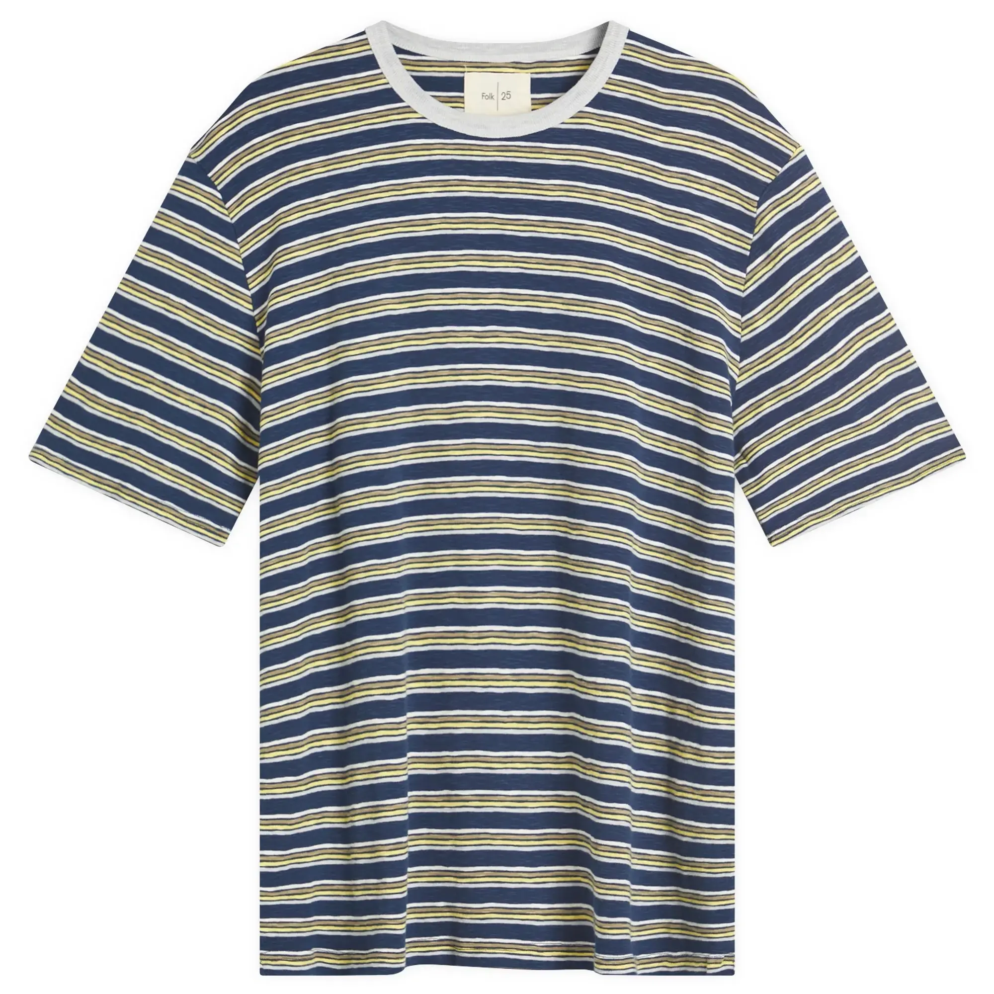 Folk Men's Multistripe T-Shirt Deep Blue Mix