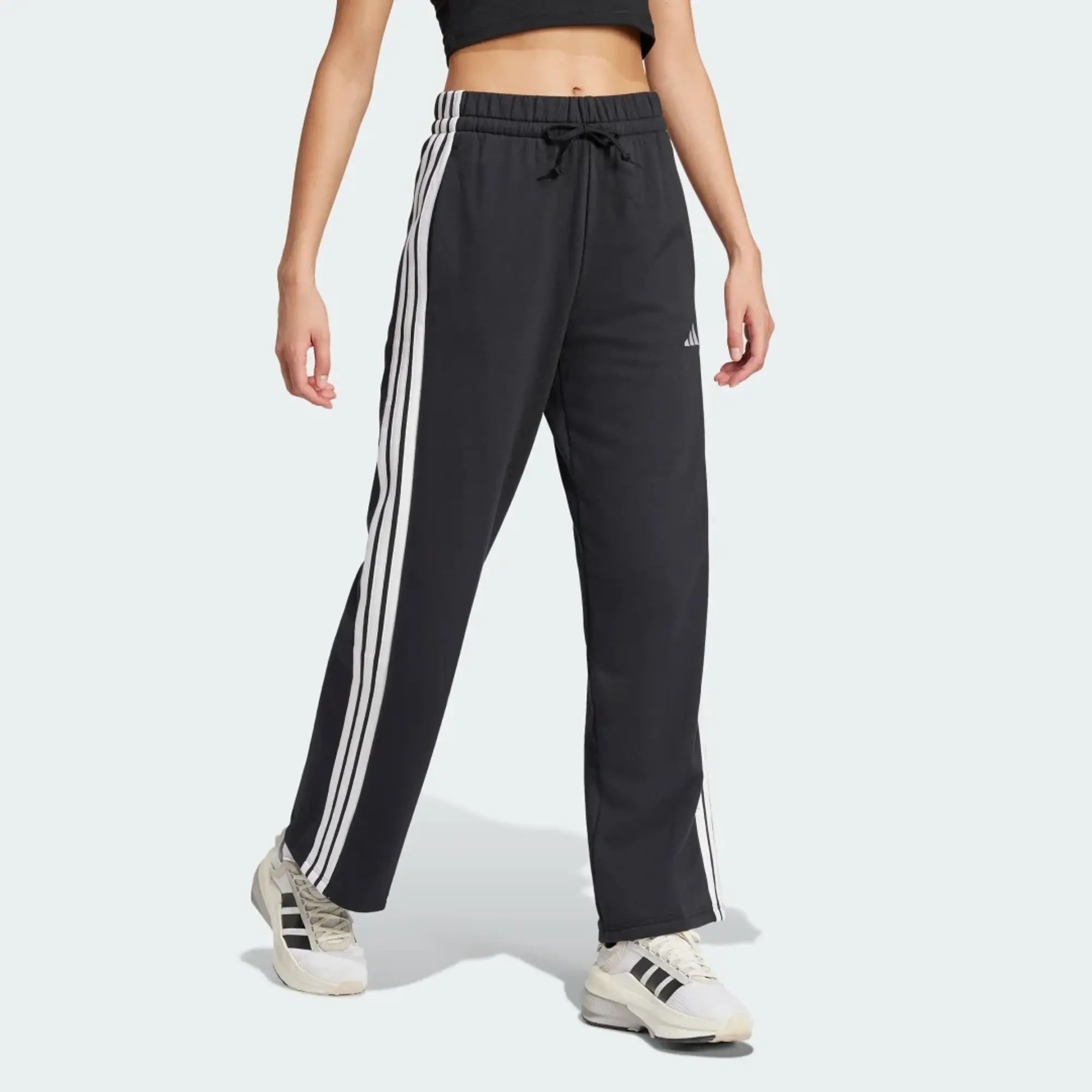 adidas Essentials 3-Stripes Open Hem French Terry Joggers