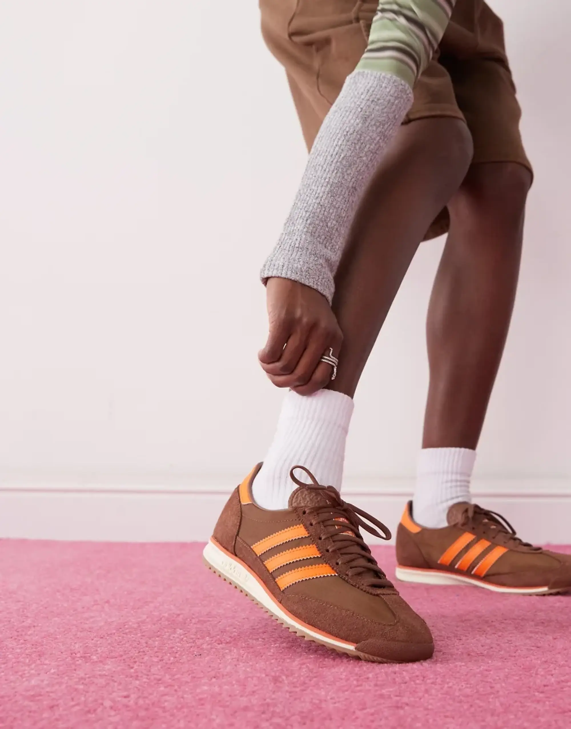 Adidas Originals Sl 72 Og Trainers In Brown And Orange