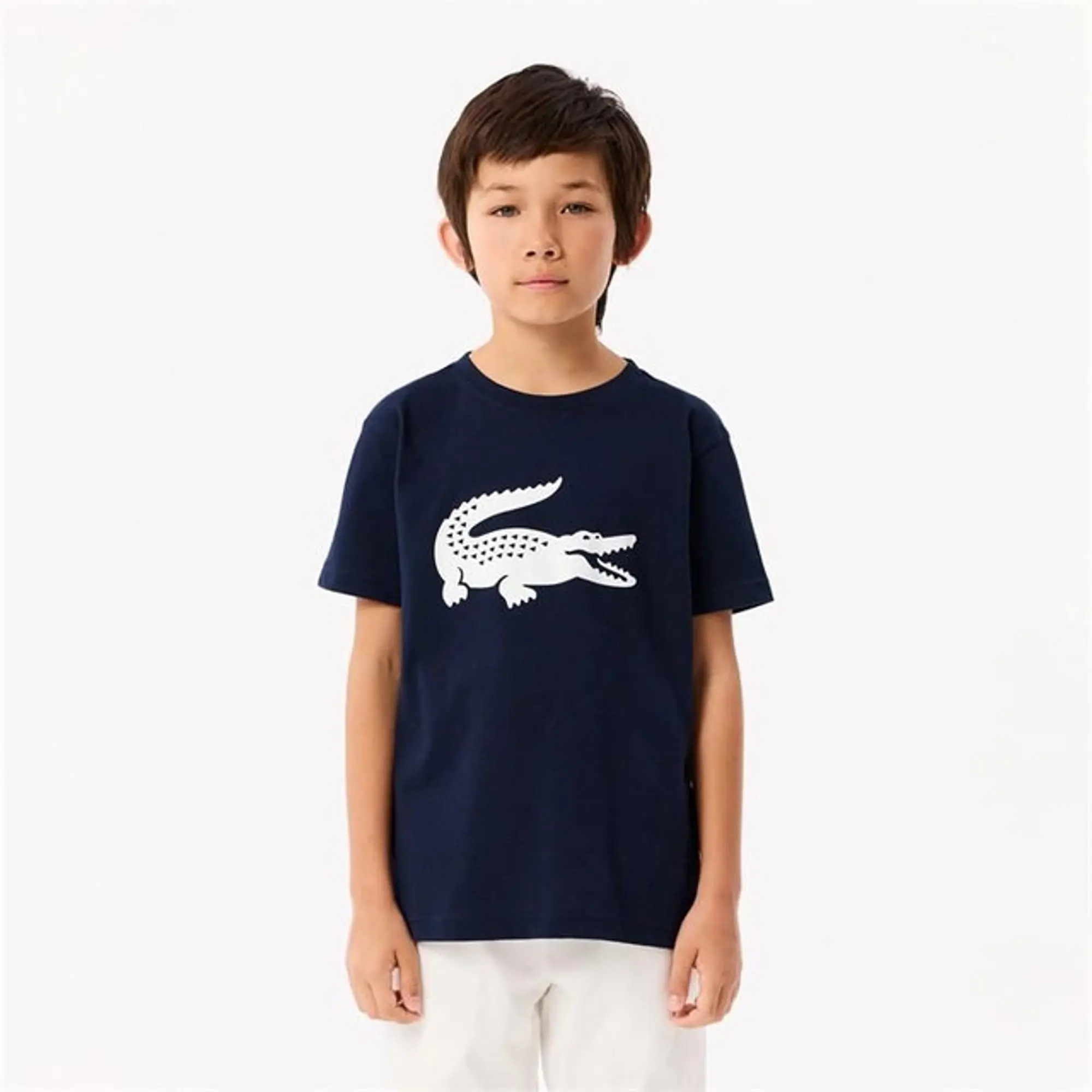 Lacoste Oversized Technical Cotton Sport T-shirt - Navy Blue / White