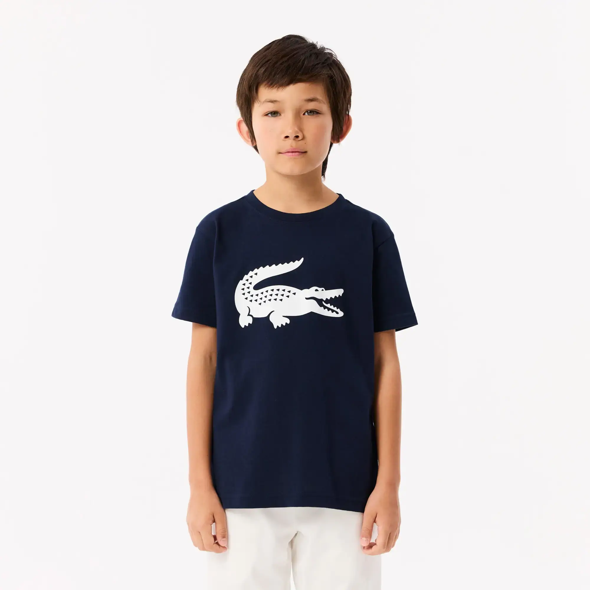 Lacoste Oversized Technical Cotton Sport T-shirt - Navy Blue / White
