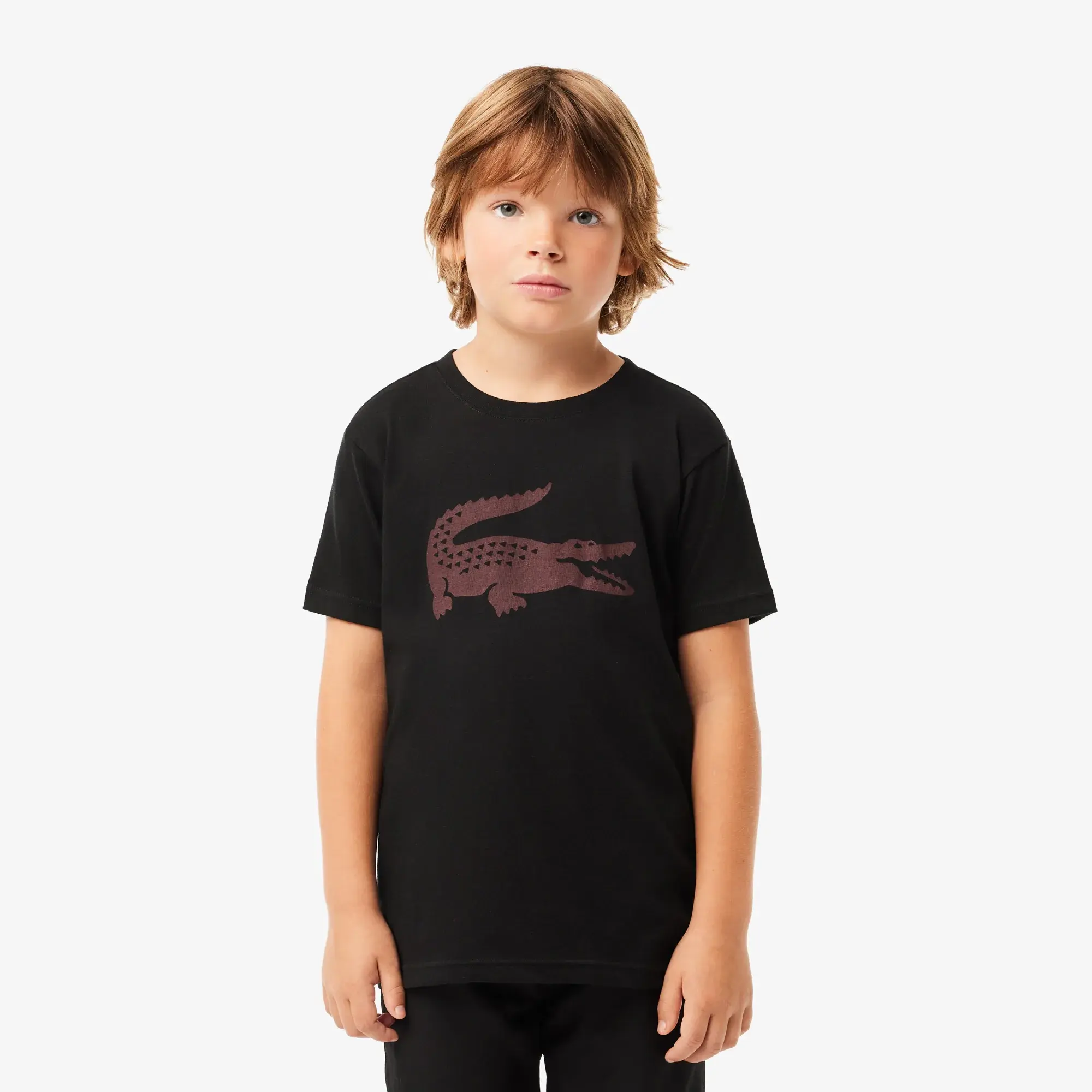 Lacoste Oversized Technical Cotton Sport T-shirt - Black / Bordeaux