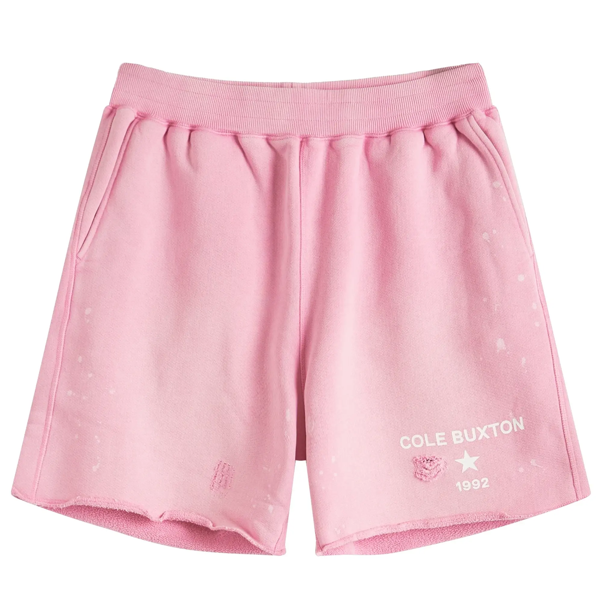 Cole Buxton Men's 1992 Distressed Shorts Washed Pink