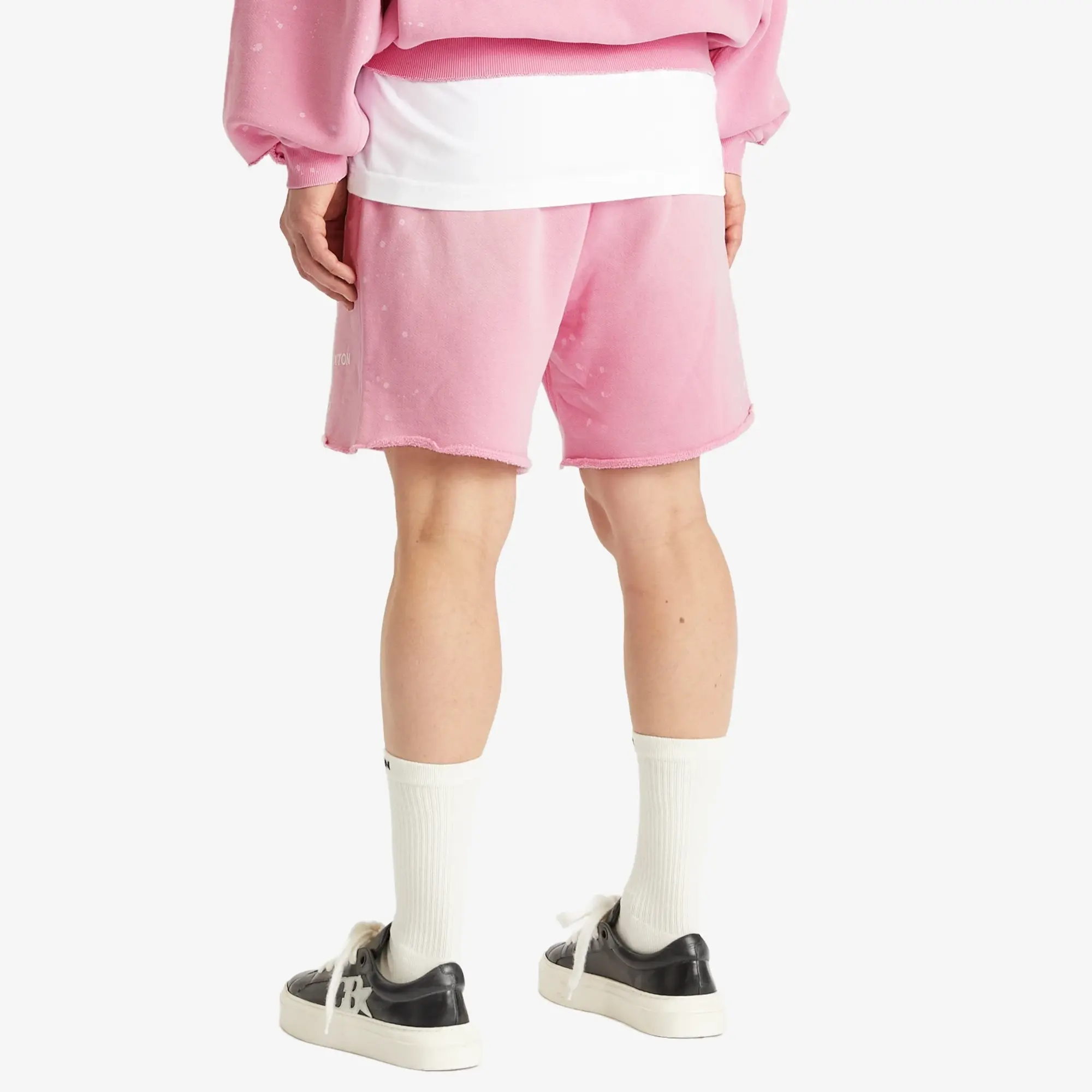 Cole Buxton Men's 1992 Distressed Shorts Washed Pink