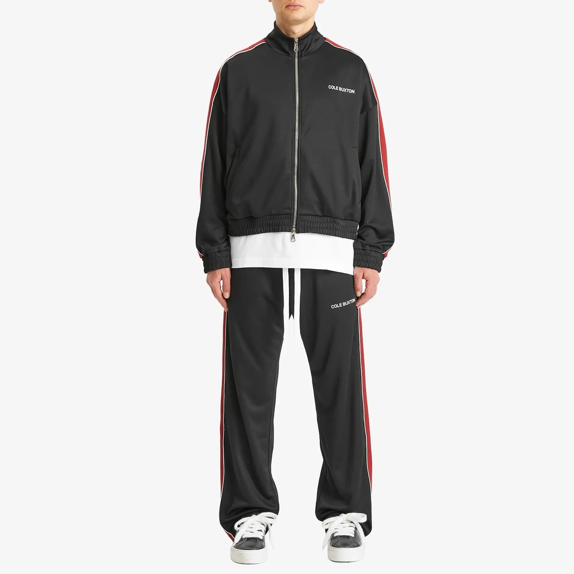 Cole Buxton Men's Contrast Tape Track Pant Black/Red