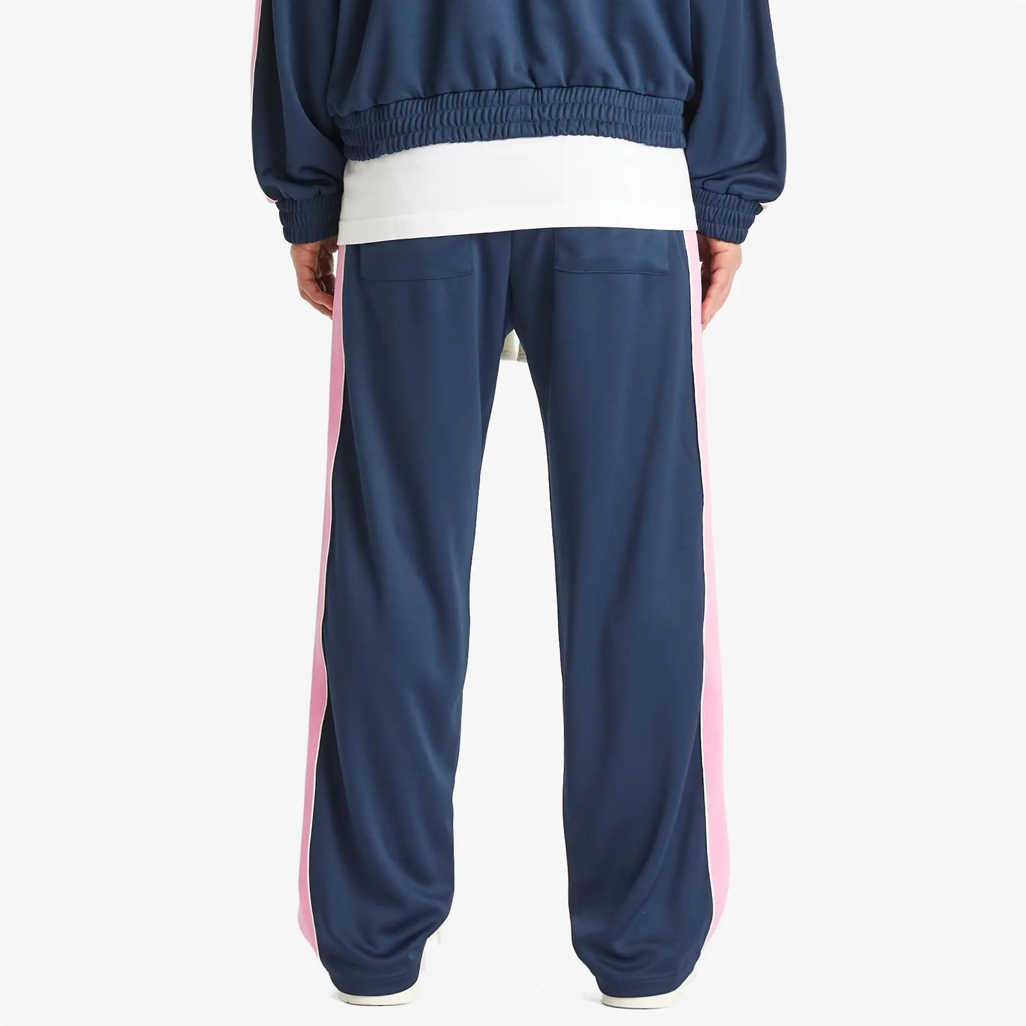 Cole Buxton Men's Contrast Tape Track Pant Blue/Pink