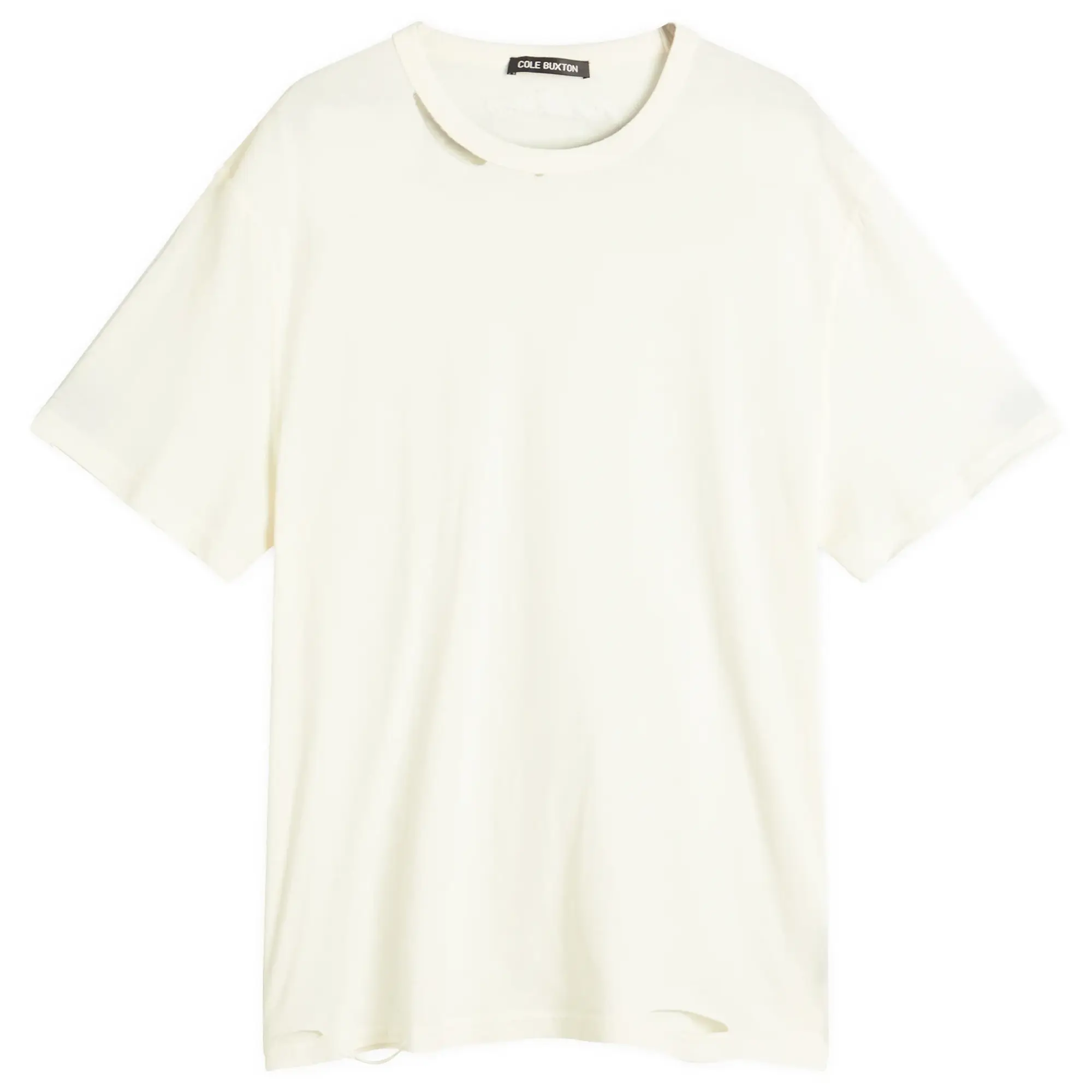 Cole Buxton Men's Distressed Cole T-Shirt Vintage White