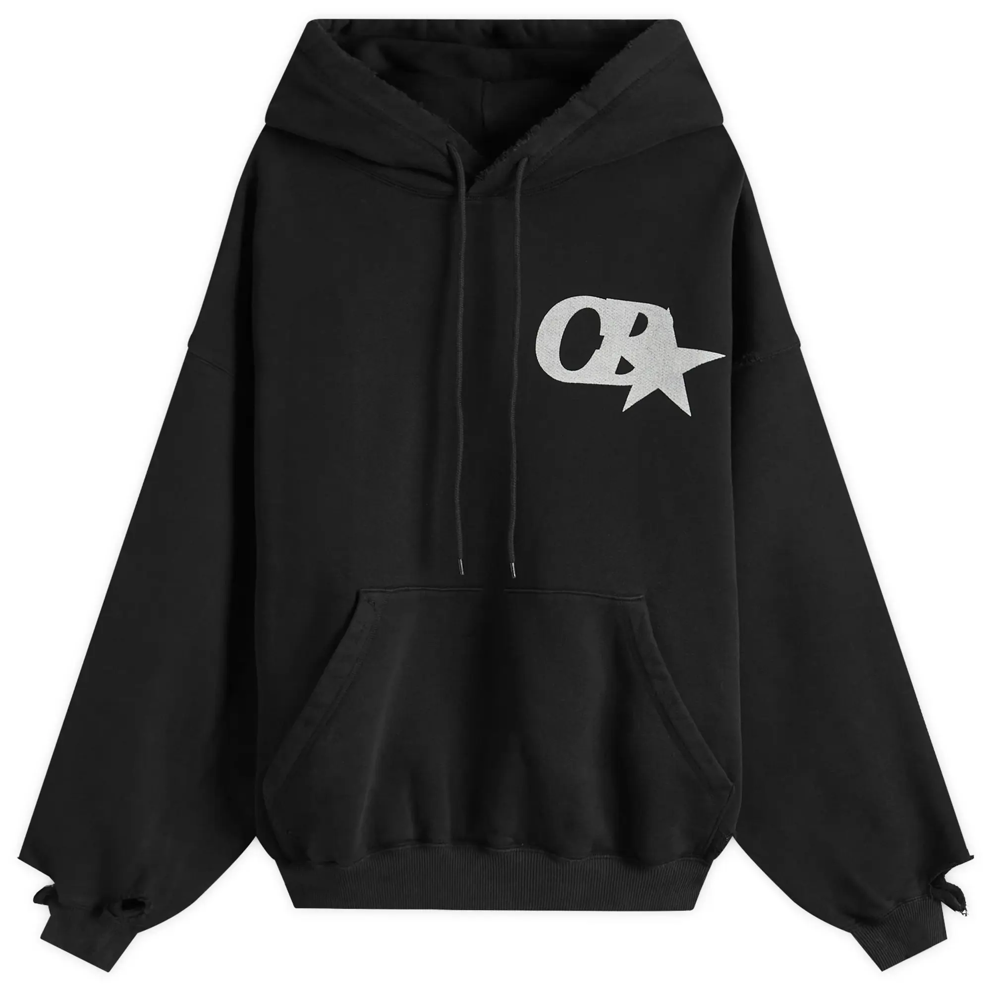 Cole Buxton Men's CB Star Distressed Pocket Hoodie Vintage Black