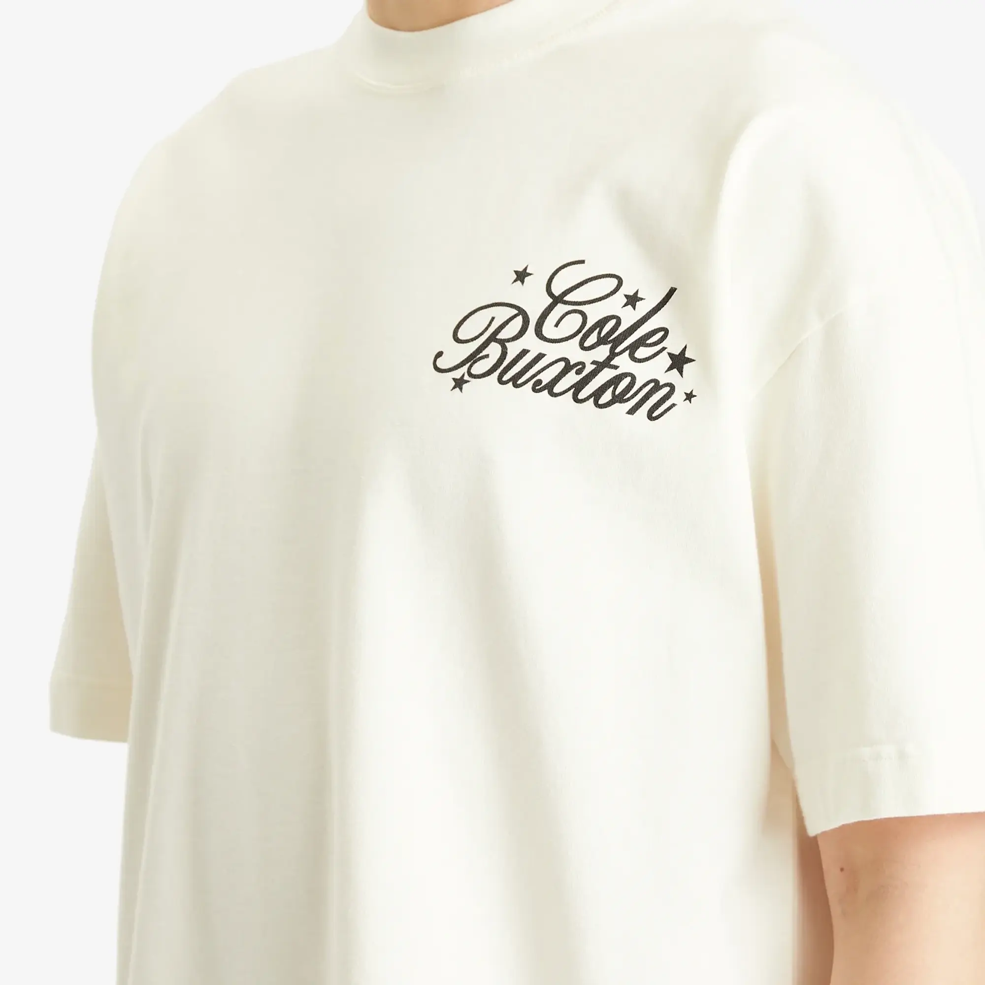 Cole Buxton Men's Stars Serif T-Shirt Vintage White
