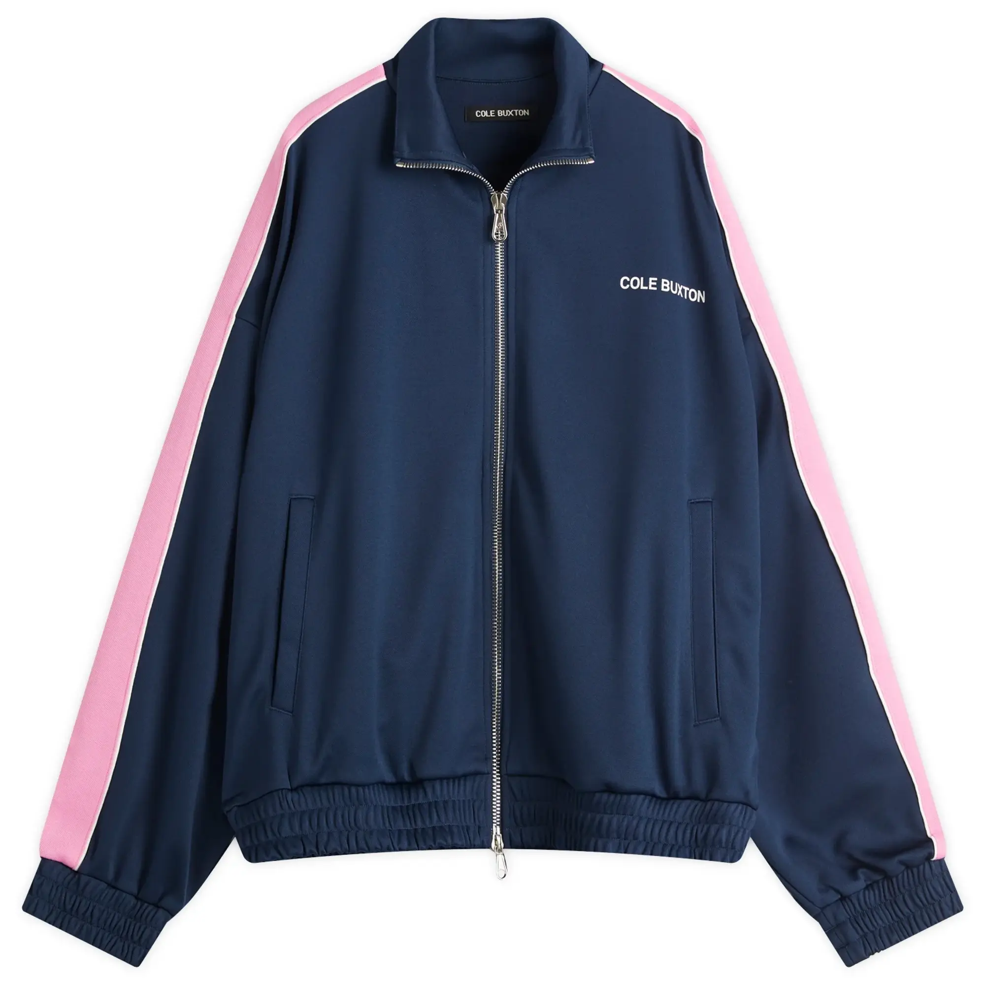Cole Buxton Men's Contrast Tape Track Jacket Blue/Pink