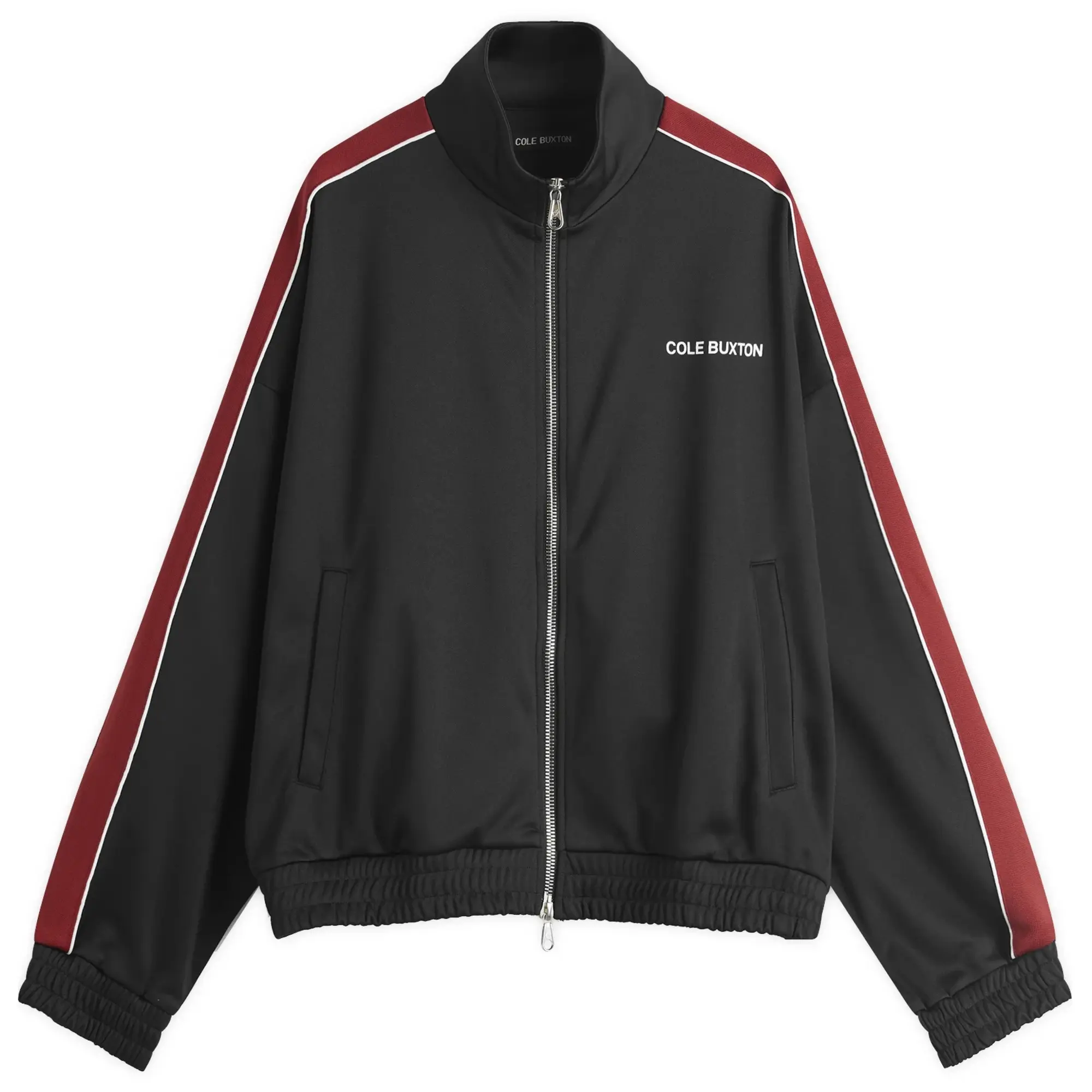 Cole Buxton Men's Contrast Tape Track Jacket Black/Red